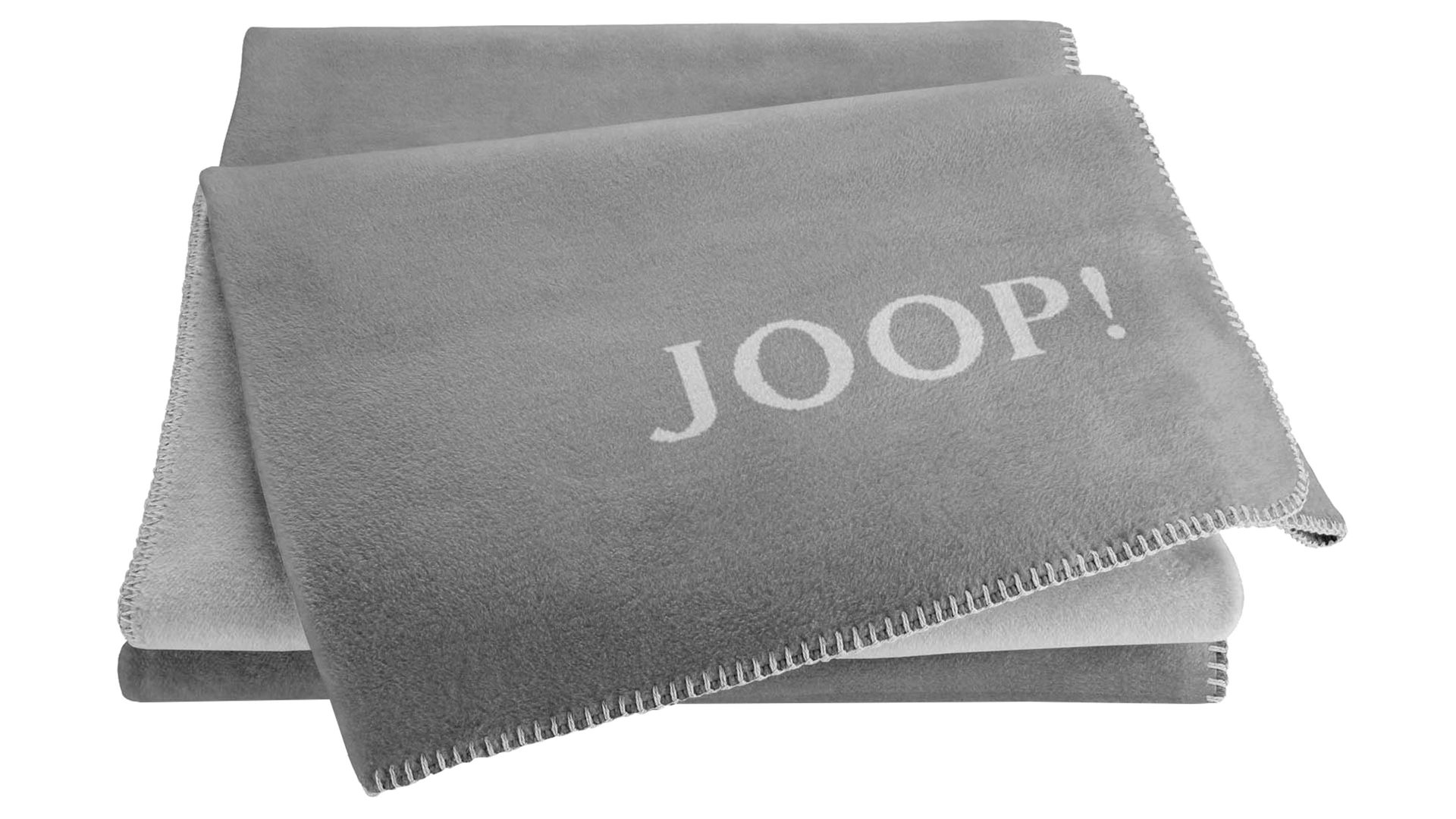 Wohndecke Interliving BEST BUDDYS! aus Stoff in Grau JOOP! Wohndecke Uni Doubleface Graphit & Rauch – ca. 150 x 200 cm