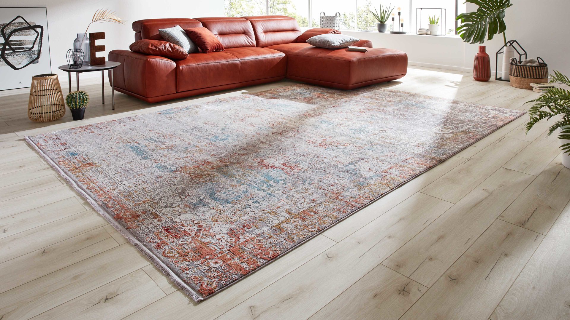 Webteppich Interliving aus Mischgewebe in Mehrfarbig Interliving Teppich Serie L-8610 Multicolor 598 – ca. 140 x 200 cm