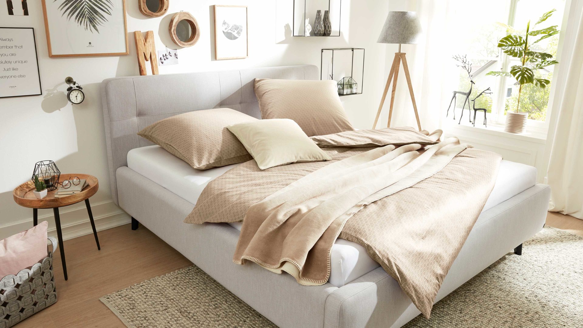 Bettwäsche-Set Interliving aus Naturfaser in Beige Interliving Bettwäsche Serie 9102 Taupe  - zweiteilig, ca. 155 x 220 cm
