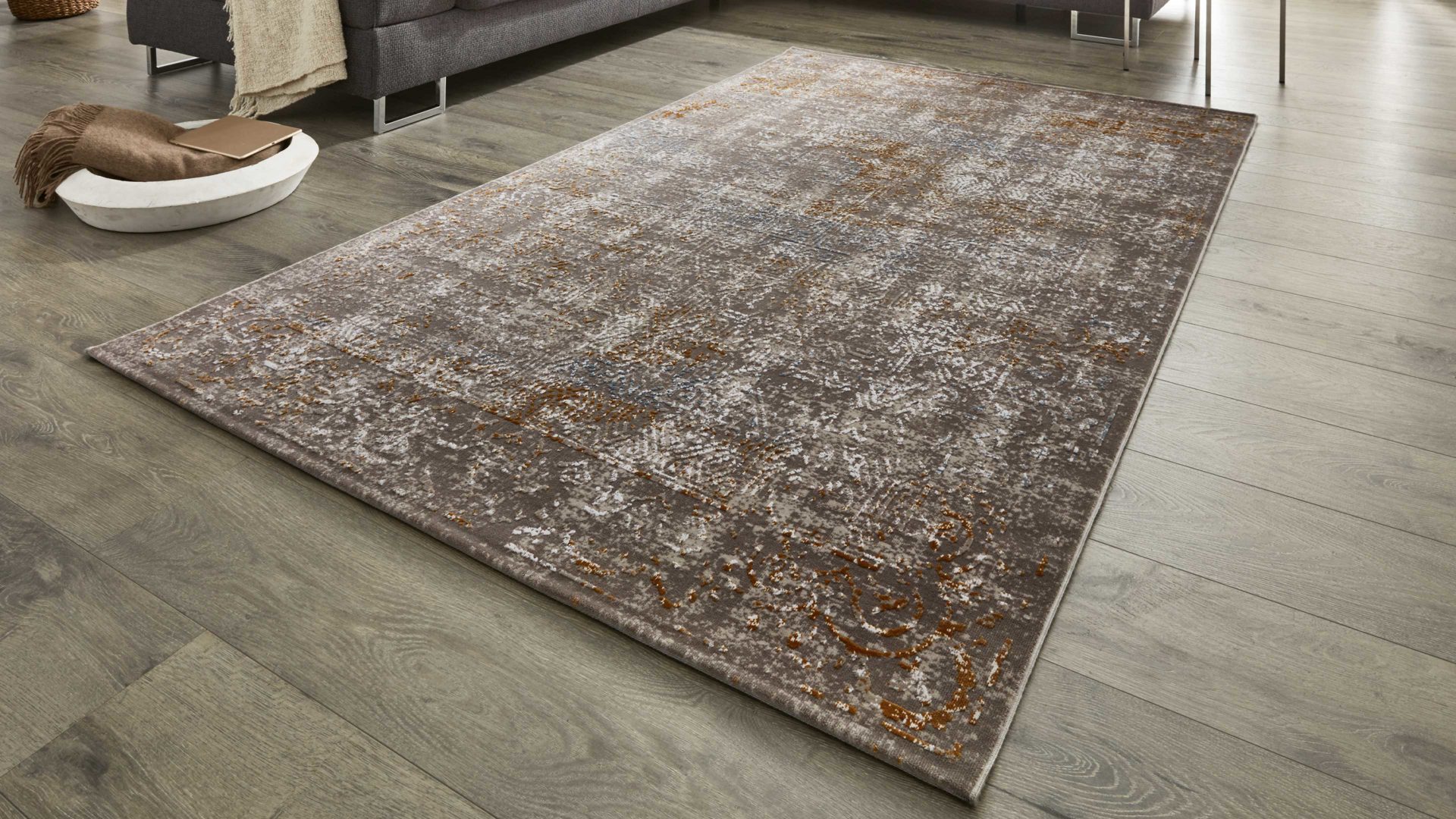 Webteppich Interliving aus Kunstfaser in Braun Interliving Teppich Serie L-8530 cappuccino – ca. 240 x 290 cm