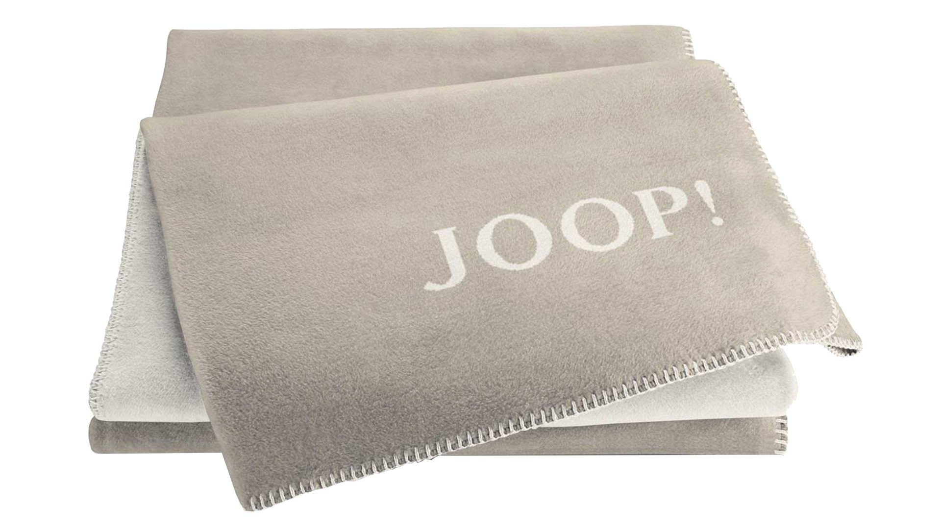 Wohndecke Biederlack aus Stoff in Beige JOOP! Wohndecke Uni Doubleface Sand & Pergament – ca. 150 x 200 cm