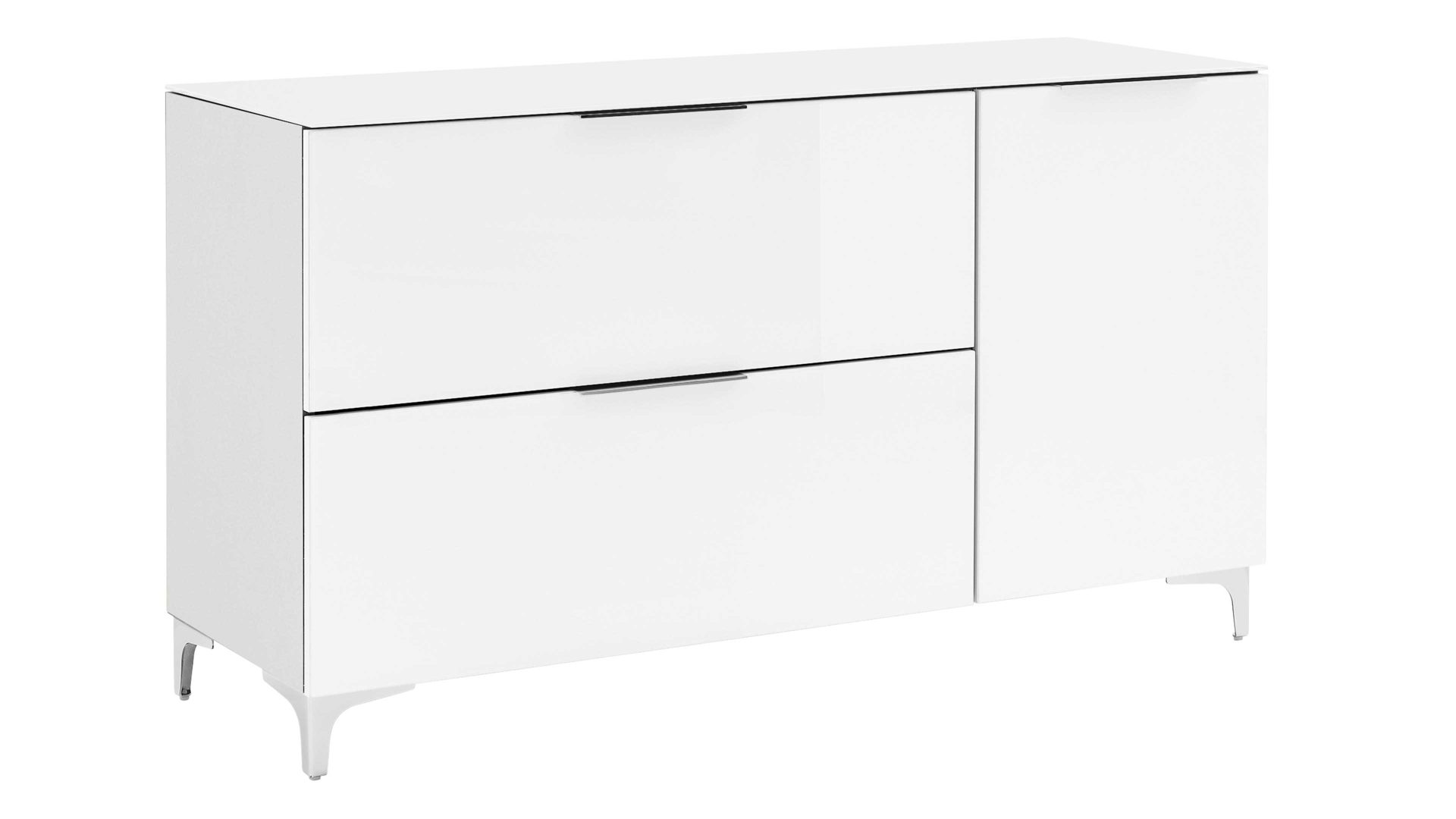 Sideboard Maja möbel aus Holz in Weiß MAJA MÖBEL Sideboard Shino Weiß - zwei Schubladen, eine Tür