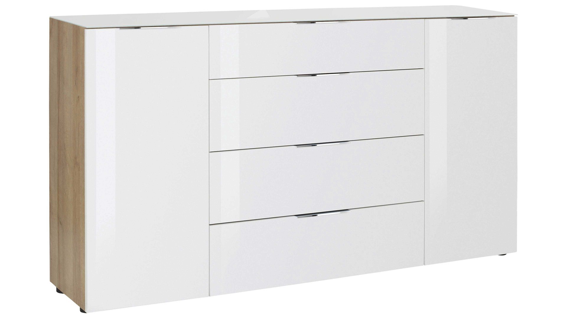 Sideboard Maja möbel aus Holz in Holzfarben MAJA MÖBEL Sideboard Trend Rivieria Eiche & Weiß – zwei Türen, vier Schubladen