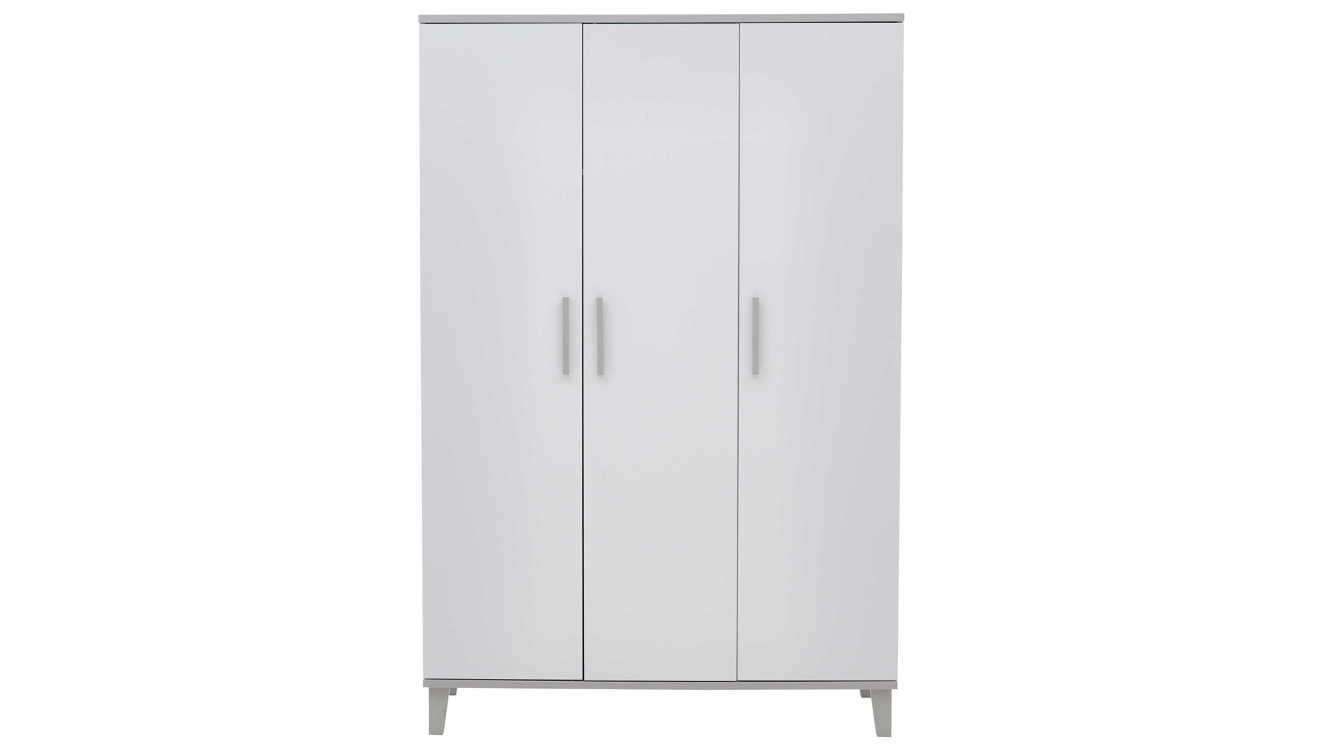 Kleiderschrank Paidi aus Holz in Weiß Babyzimmerprogramm Nils - Kleiderschrank Kreideweiß & Kieselgrau – drei Türen, Breite ca. 130 cm