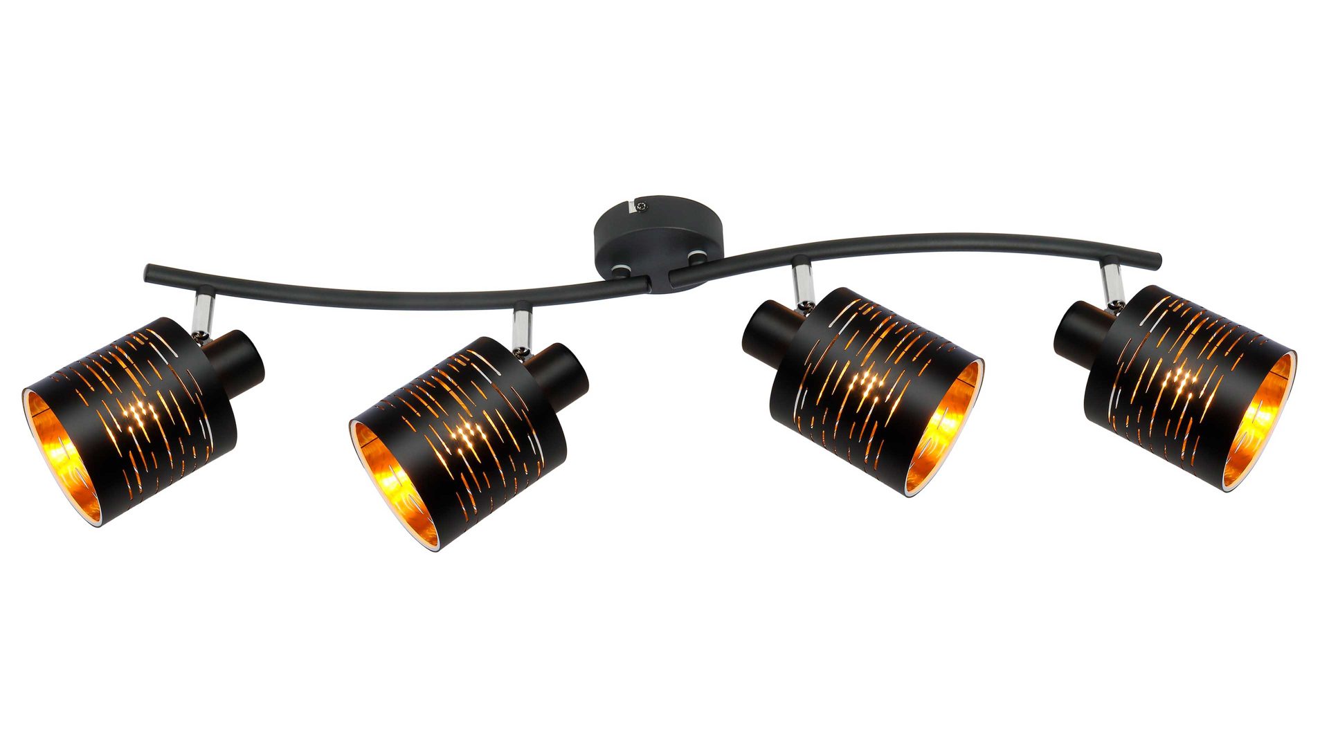Deckenleuchte Globo lighting aus Metall in Schwarz GLOBO Deckenlampe Tunno Blattgold & Metall – vier Spots