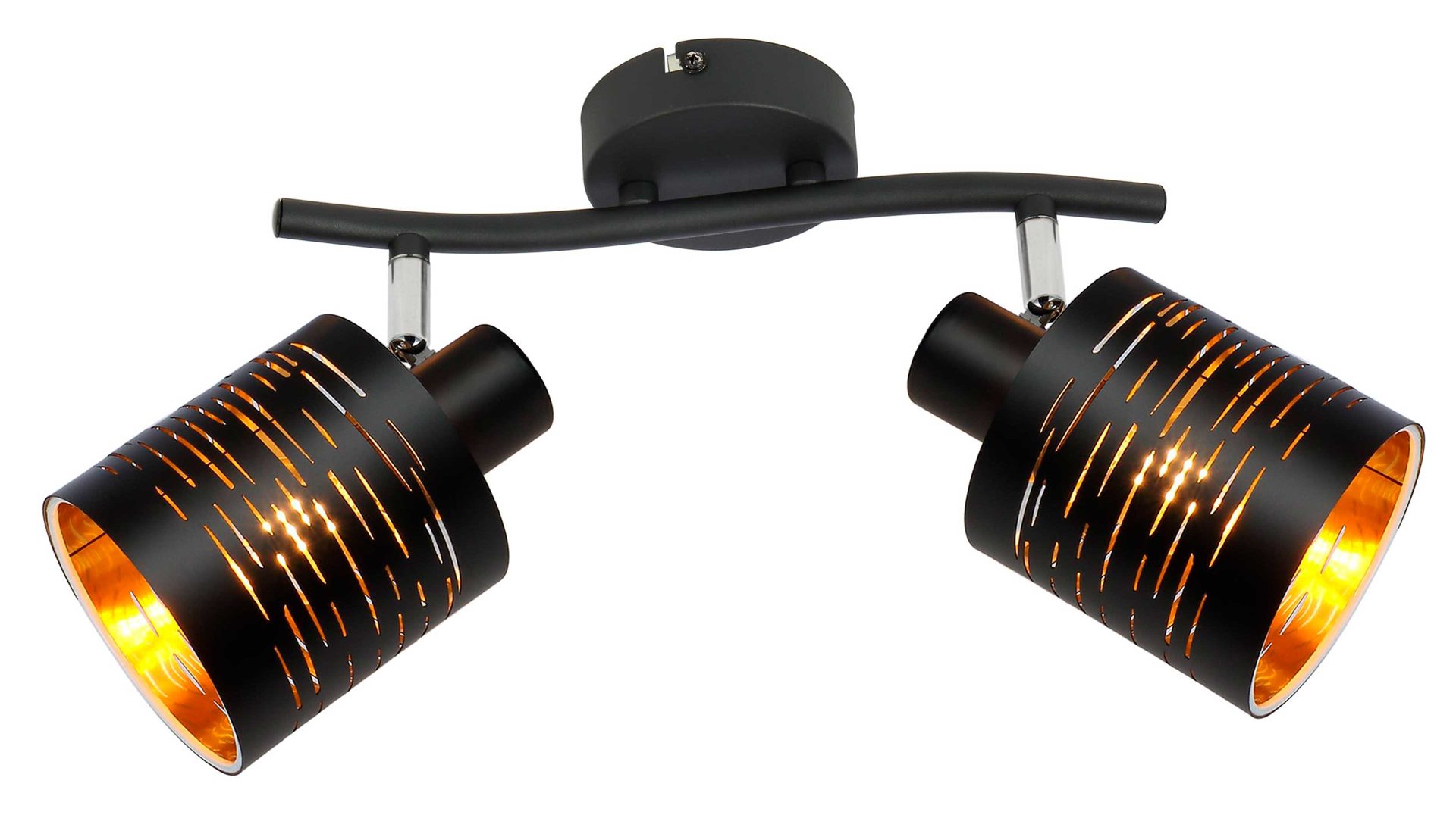 Deckenleuchte Globo lighting aus Metall in Schwarz GLOBO Deckenlampe Tunno Blattgold & Metall – zweiI Spots