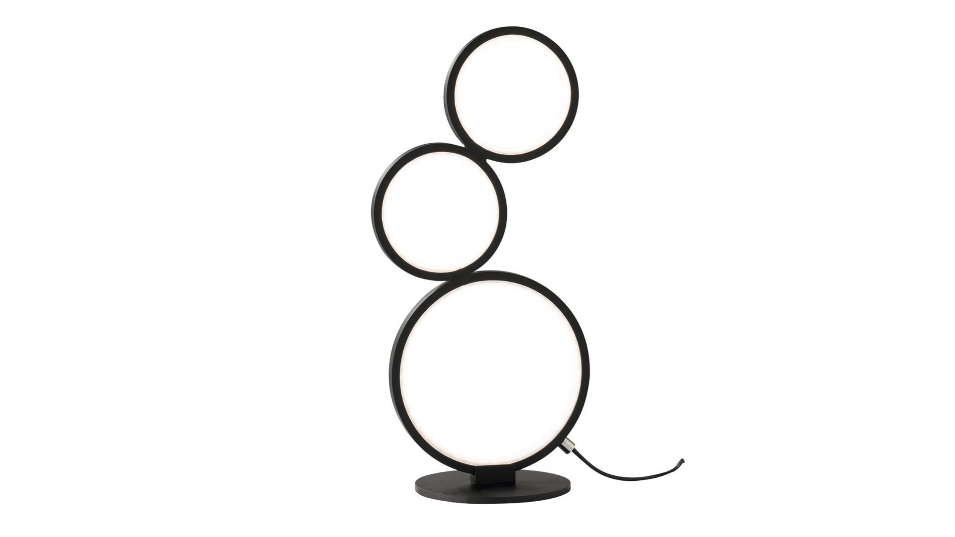 Tischleuchte Trio leuchten aus Metall in Schwarz Trio Tischlampe Rondo mattschwarzes Metall – Höhe ca. 45 cm