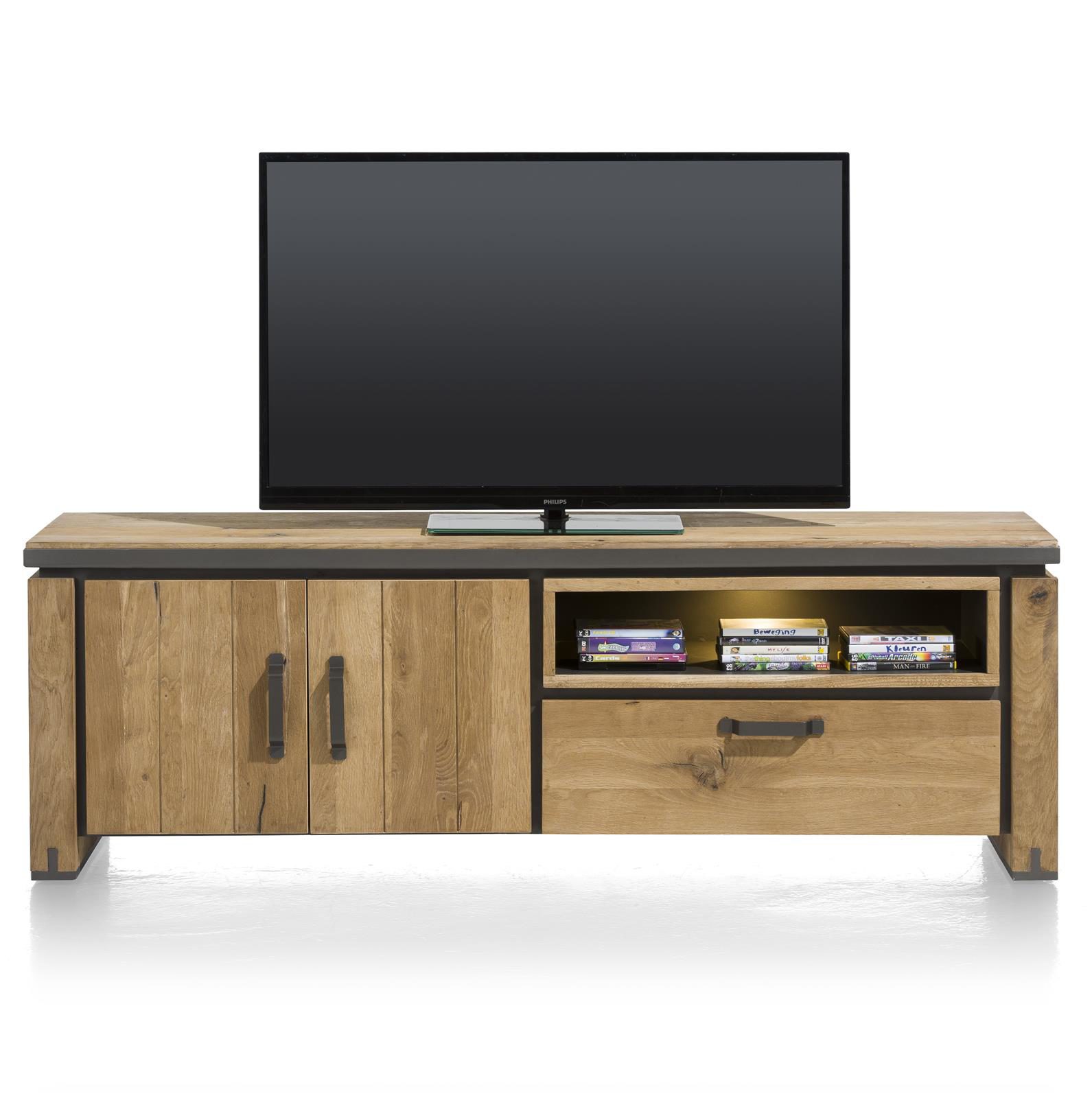 Lowboard Henders & Hazel aus Holz MDF Metall Furnier in Braun Anthrazit TV-Lowboard bzw. Wohnzimmerschrank Eiche Railway MDF braun