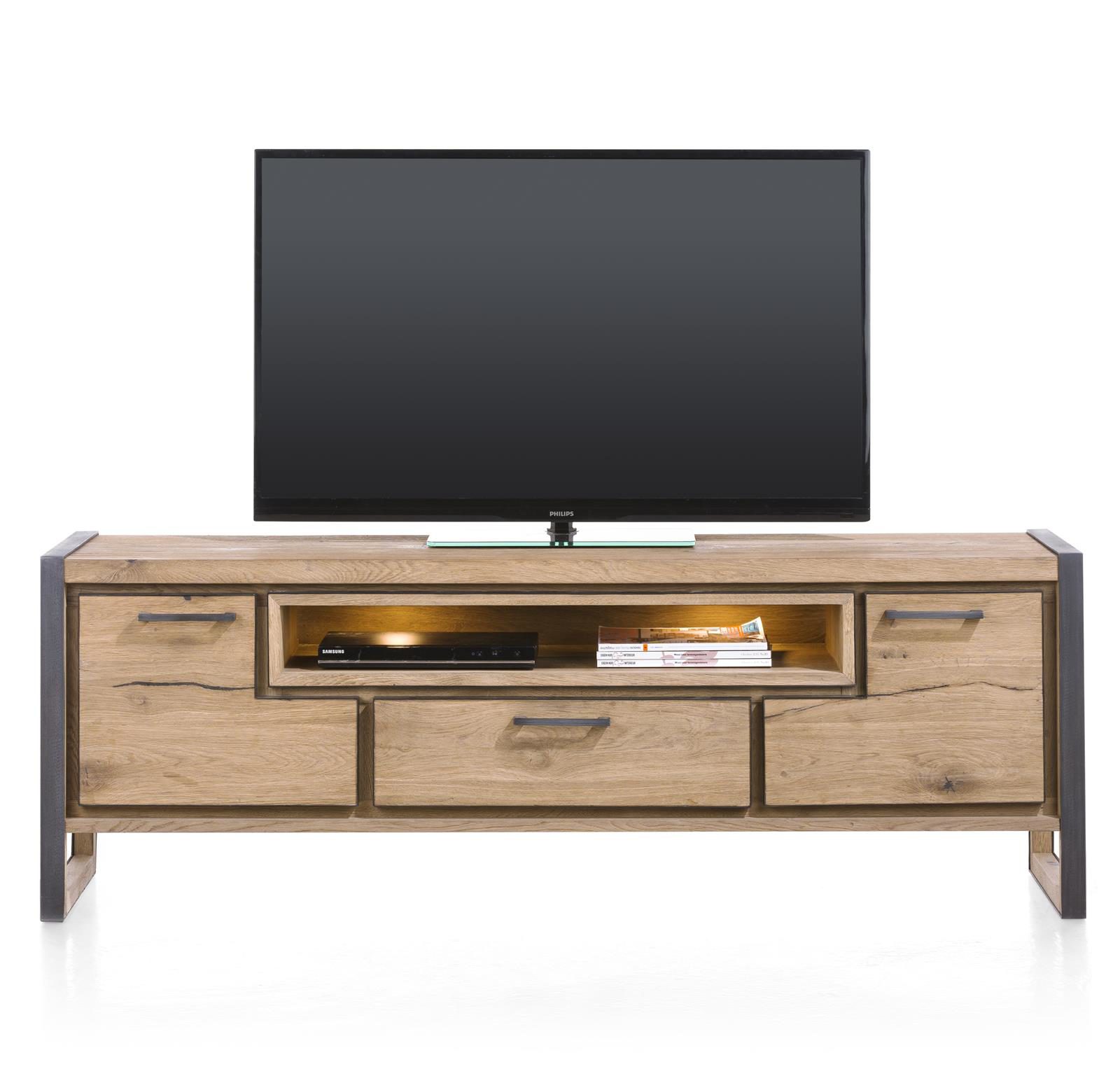 Lowboard Henders & Hazel aus Holz MDF Metall Furnier in Braun Anthrazit Eiche Hell Lowboard bzw. TV-Schrank MDF Eichenfurnier Railway braun
