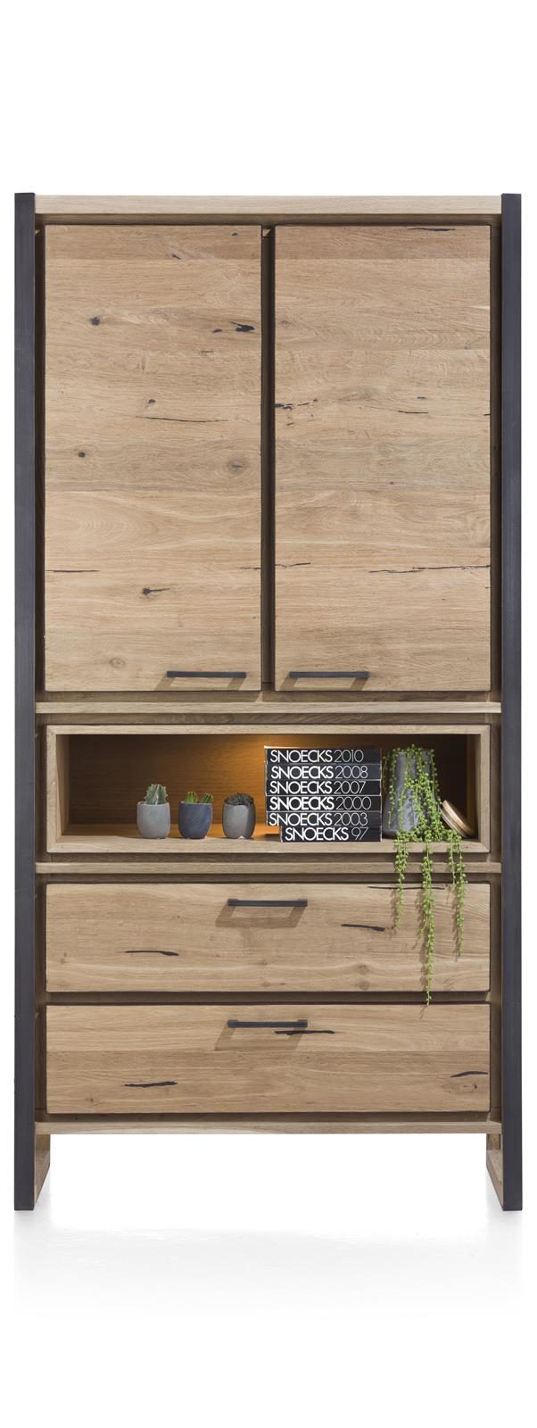 Schrank Henders & Hazel aus Holz MDF Metall Furnier in Braun Eiche Hell Anthrazit Schrank bzw. Wohnzimmerschrank MDF Eichenfurnier Railway braun
