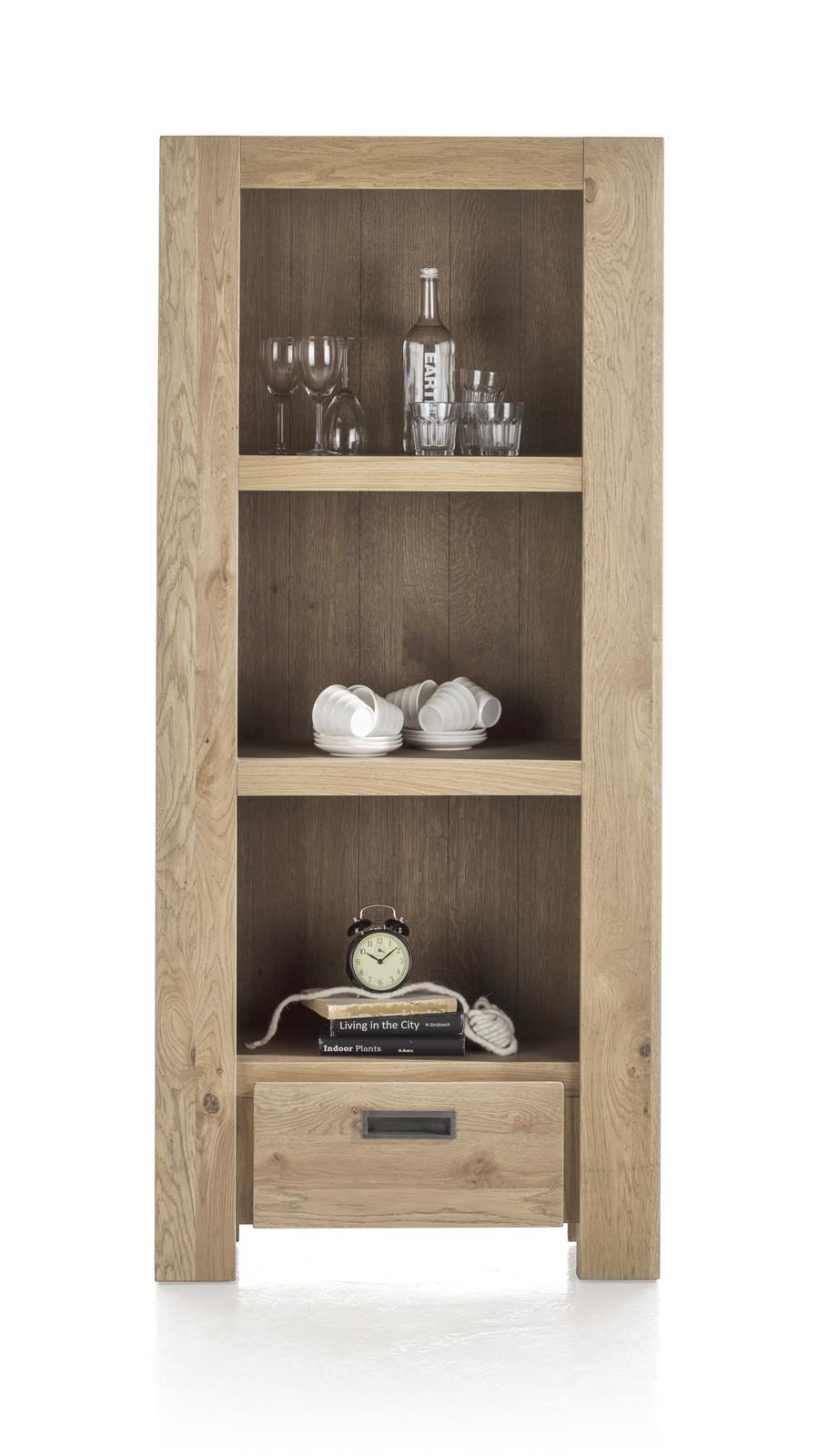 Bücherregal Henders & Hazel aus Holz MDF in Natur Eiche Hell Holzfarben Hell Bücherregal bzw. Wohnzimmerschrank Eiche Vintage natural white