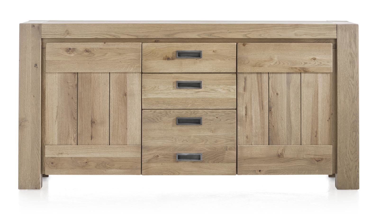 Sideboard Henders & Hazel aus Holz MDF in Natur Eiche Hell Holzfarben Hell Siedboard bzw. Wohnzimmerschrank Eiche Vintage natural white