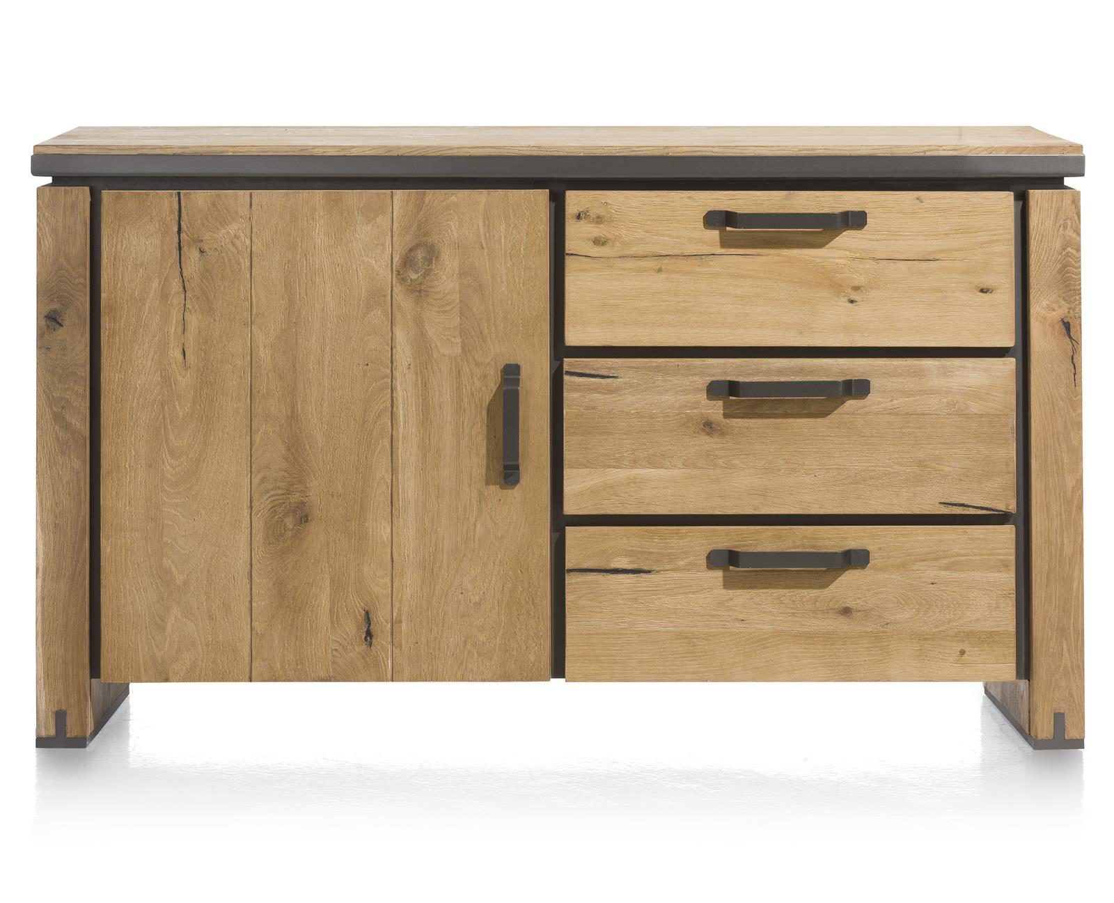 Sideboard Henders & Hazel aus Holz MDF Metall Furnier in Braun Anthrazit Sideboard bzw. Wohnzimmerschrank Eiche Railway MDF braun