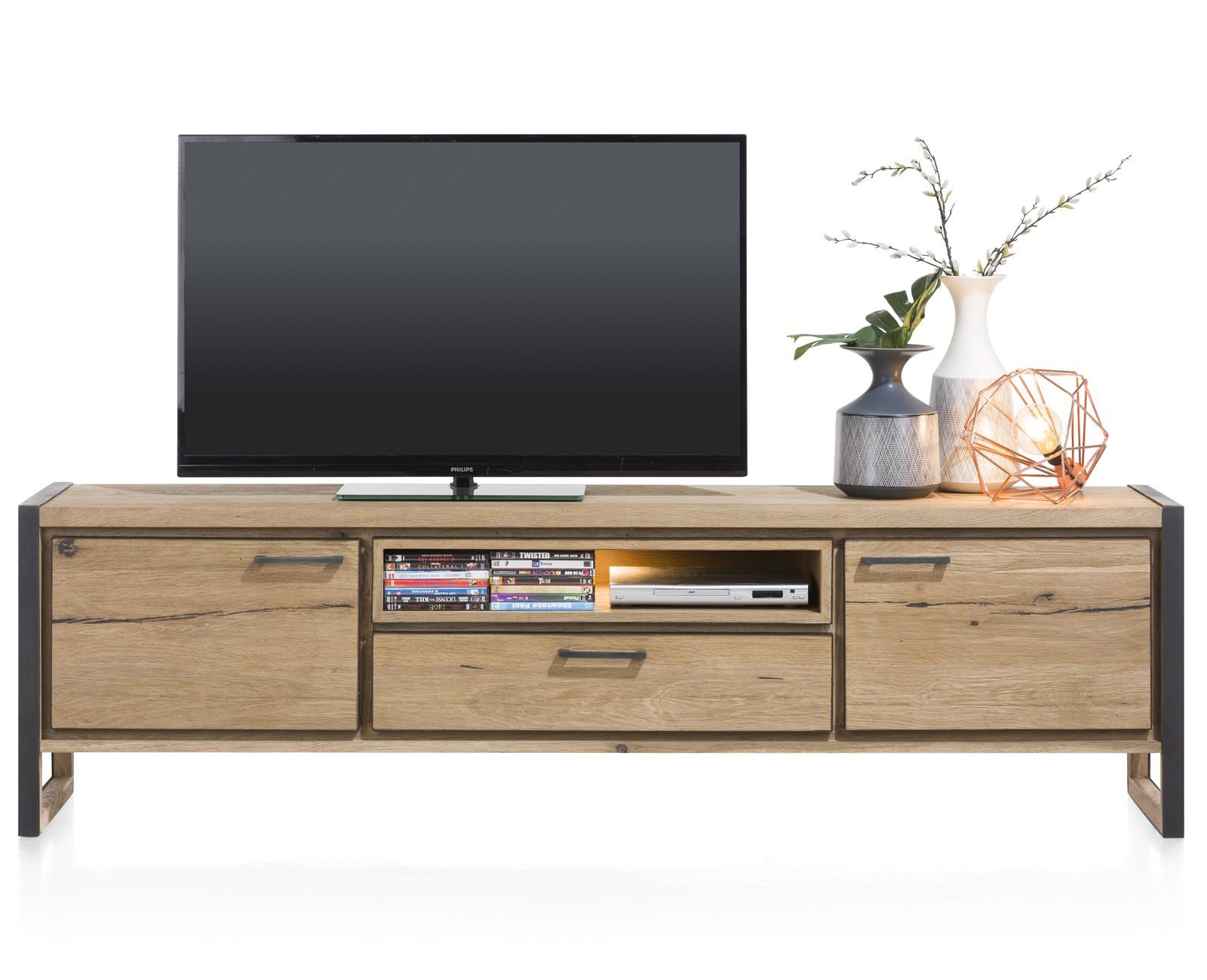 Lowboard Henders & Hazel aus Holz MDF Metall Furnier in Braun Anthrazit Eiche Hell Lowboard bzw. TV-Schrank MDF Eichenfurnier Railway braun