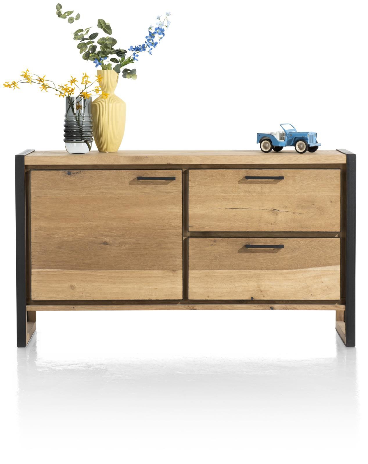 Sideboard Henders & Hazel aus Holz MDF Metall Furnier in Braun Eiche Hell Anthrazit Sideboard bzw. Wohnzimmerschrank MDF Eichenfurnier Railway braun
