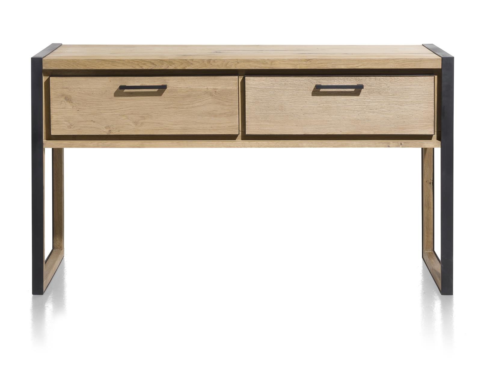 Beistelltisch Henders & Hazel aus Holz MDF Metall Furnier in Braun Eiche Hell Anthrazit Wandtisch bzw. Beistelltisch MDF Eichenfurnier Railway braun - ca. 140 x 42 cm
