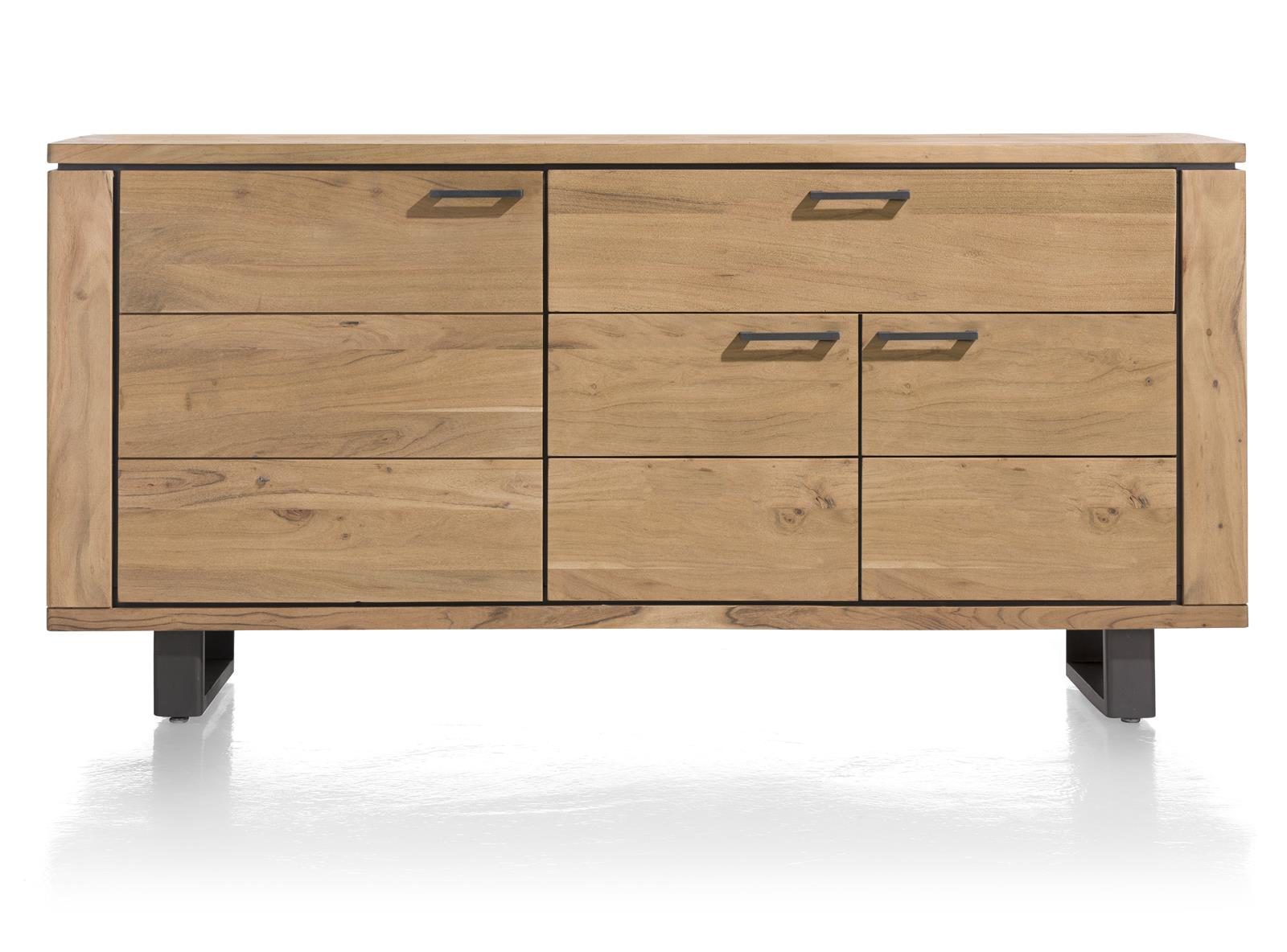 Sideboard Henders & Hazel aus Holz MDF Metall in Braun Holzfarben Sideboard bzw. Wohnzimmerschrank Kikarholz unbehandelt braun