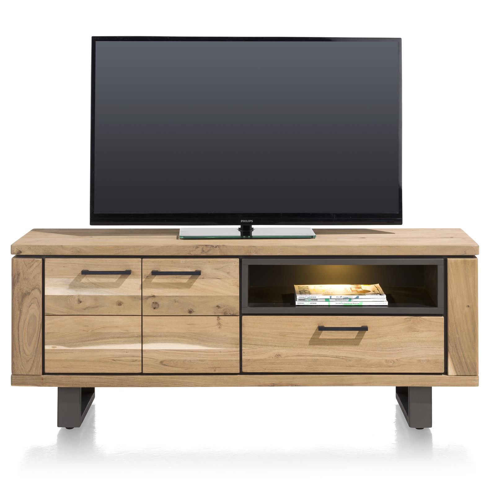 Lowboard Henders & Hazel aus Holz MDF Metall in Braun Holzfarben Lowboard bzw. TV-Schrank Kikarholz unbehandelt braun
