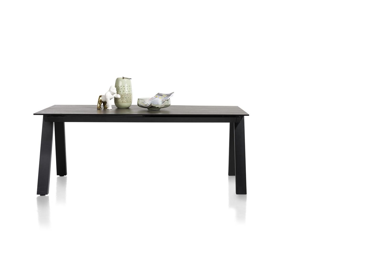 Tisch Henders & Hazel aus Glas Keramik Metall in Anthrazit Ausziehtisch bzw. Esszimmertisch Keramik Anthrazit - ca. 170 (230) x 100 cm