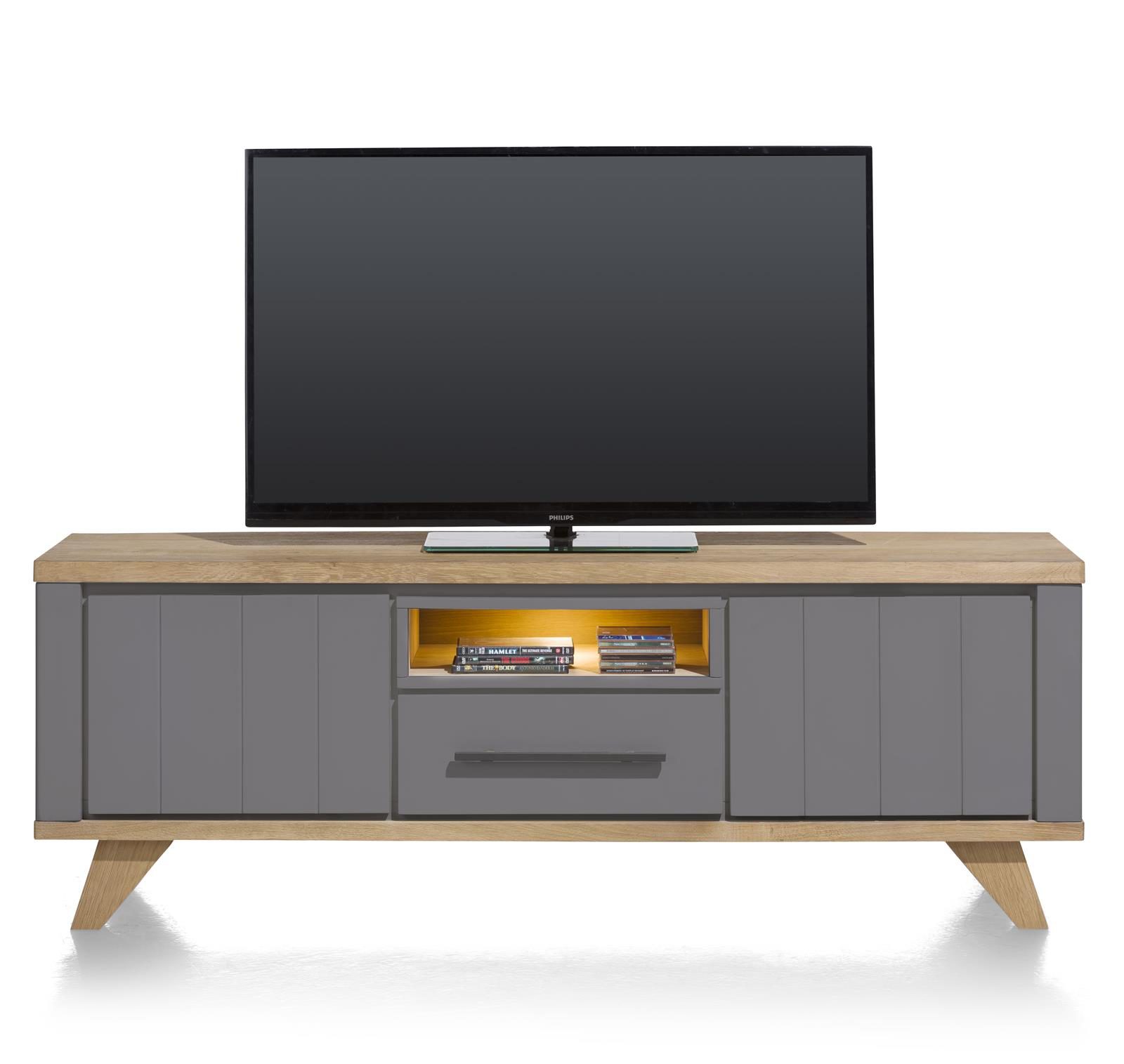 Lowboard Henders & Hazel aus Holz MDF in Anthrazit Eiche Hell Lowboard bzw. TV-Schrank Eiche Railway MDF Anthrazit