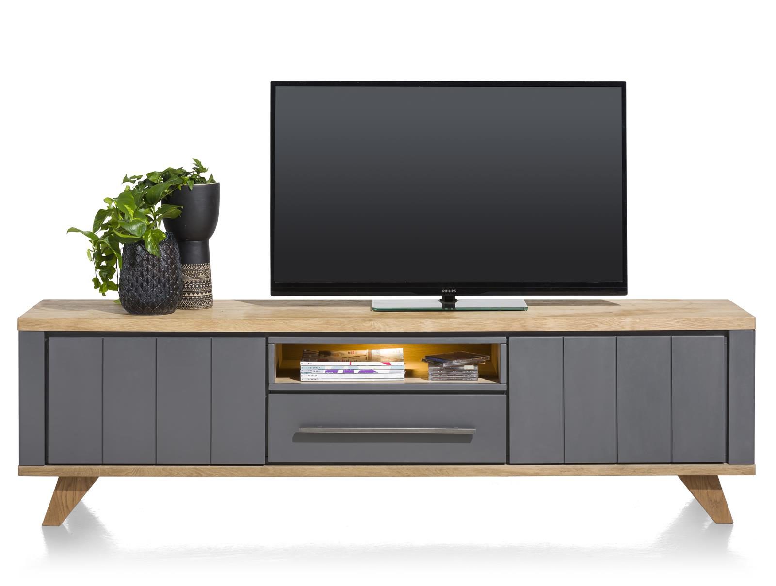 Lowboard Henders & Hazel aus Holz MDF in Anthrazit Eiche Hell Lowboard bzw. TV-Schrank Eiche Railway MDF Anthrazit