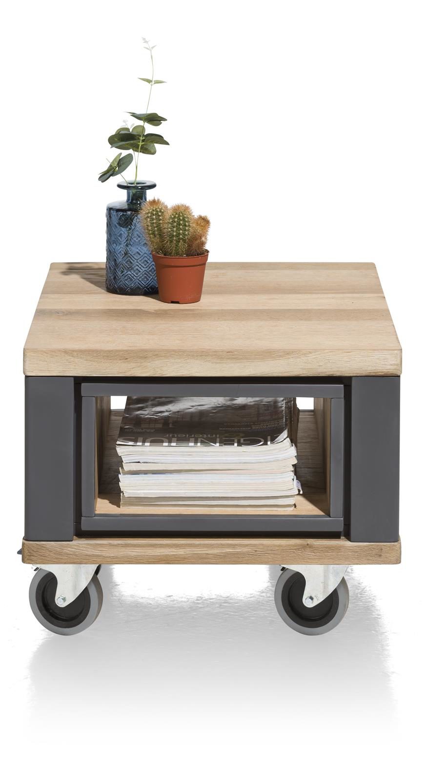 Couchtisch Henders & Hazel aus Holz MDF in Anthrazit Eiche Hell Beistelltisch bzw. Wohnzimmertisch Eiche Railway MDF Anthrazit