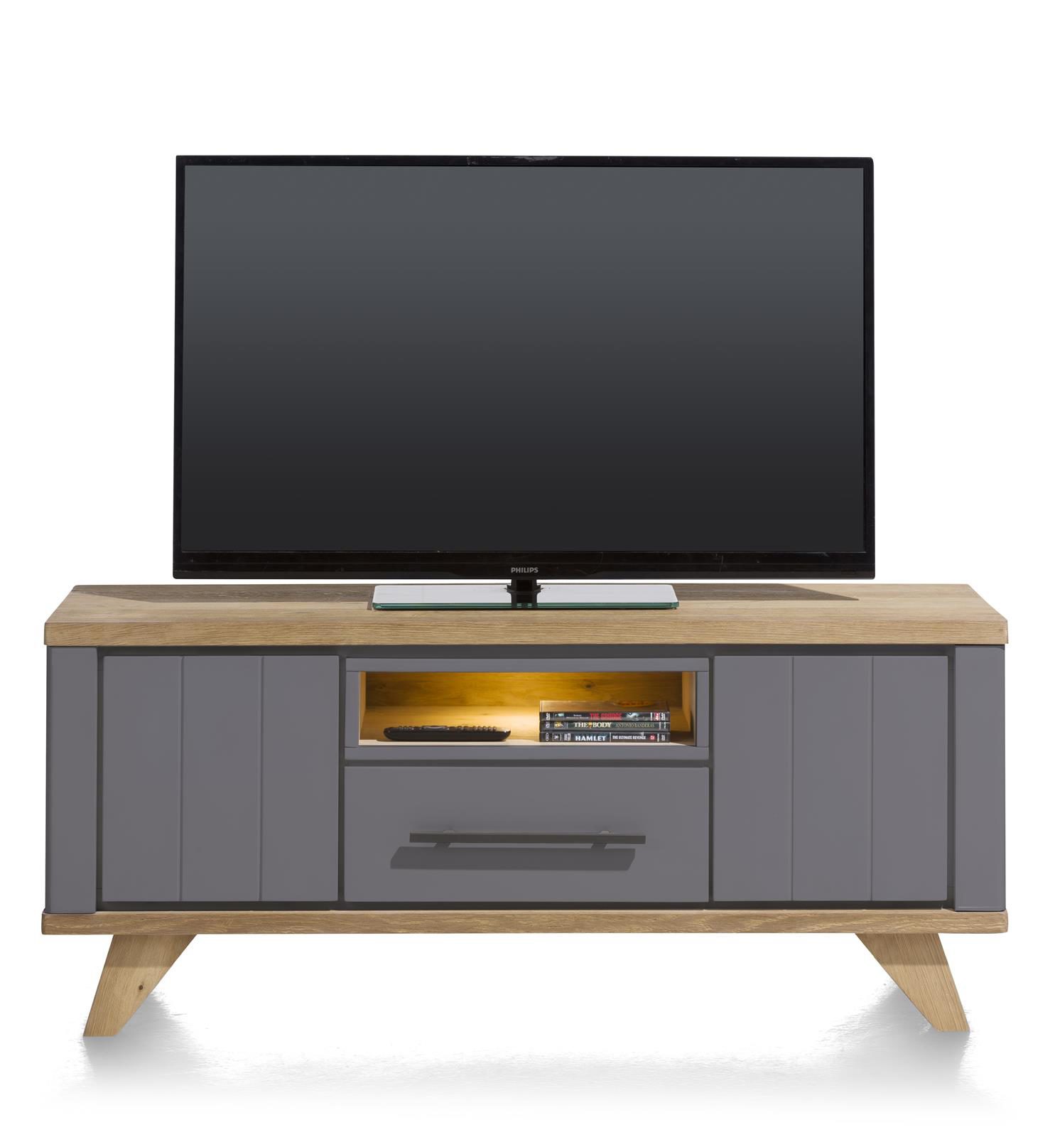 Lowboard Henders & Hazel aus Holz MDF in Anthrazit Eiche Hell Lowboard bzw. TV-Schrank Eiche Railway MDF Anthrazit
