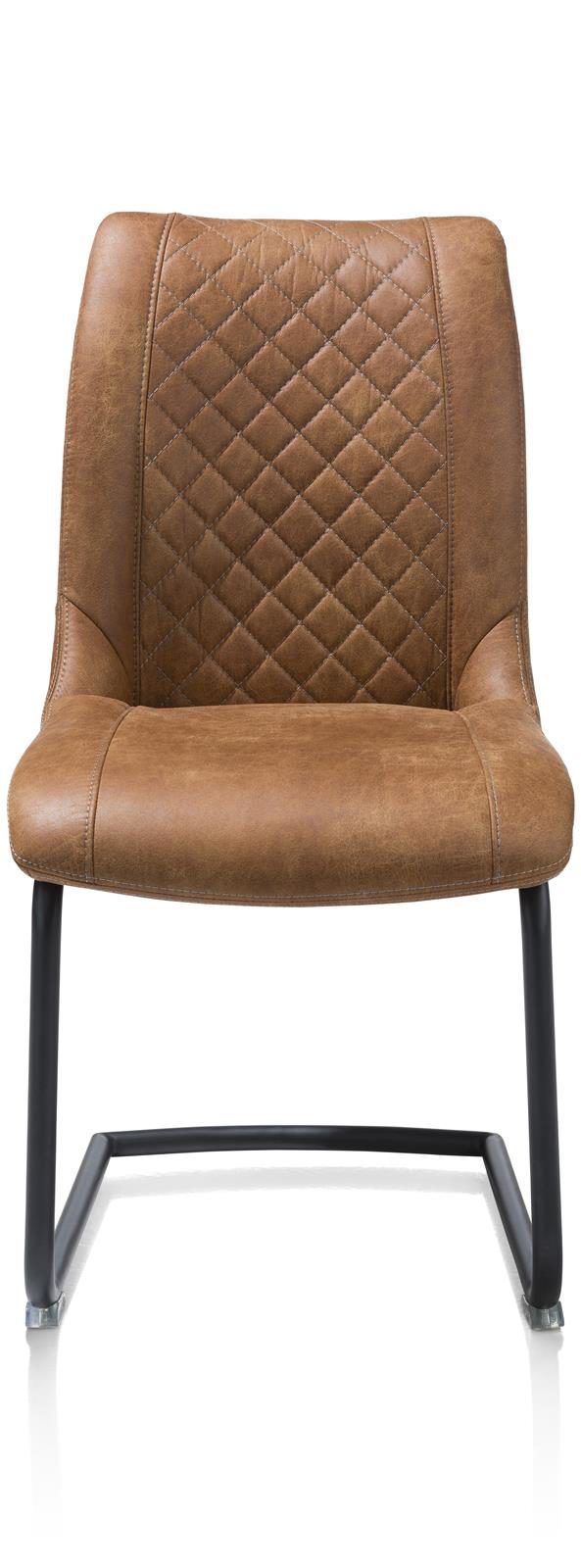 Stuhl Henders & Hazel aus Metall Mikrofaser in Cognac Schwarz Stuhl bzw. Esszimmerstuhl Secilia Cognac