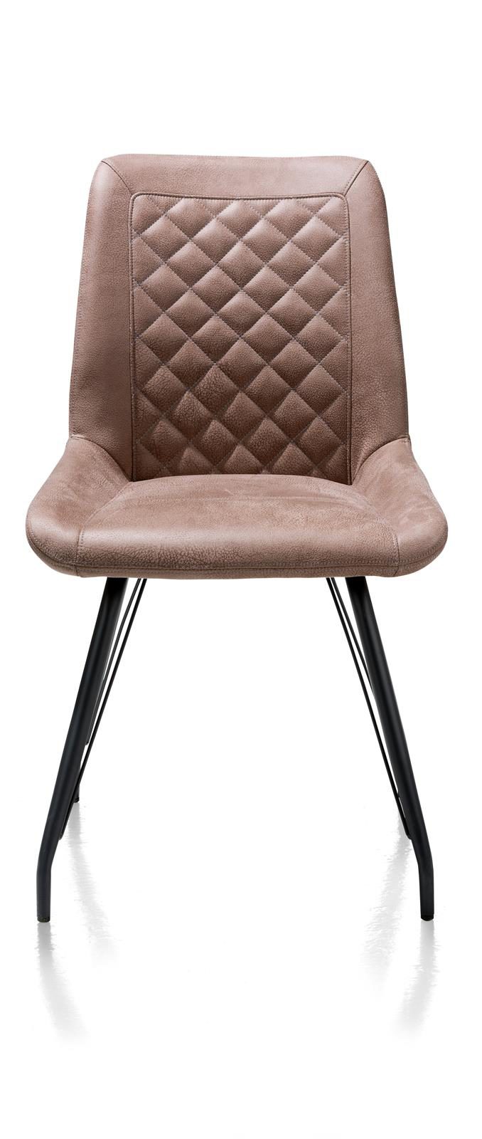 Stuhl Henders & Hazel aus Metall Mikrofaser in Schwarz Braun Stuhl bzw. Esszimmerstuhl Rocky Mittelbraun