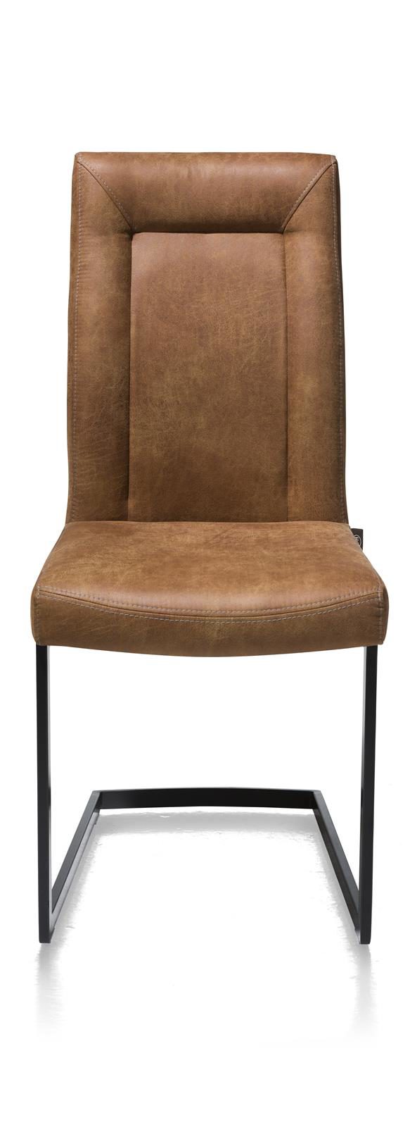 Schwingstuhl Henders & Hazel aus Metall Mikrofaser in Cognac Schwingstuhl bzw. Esszimmerstuhl Microfaser Stoff Secilia Cognac