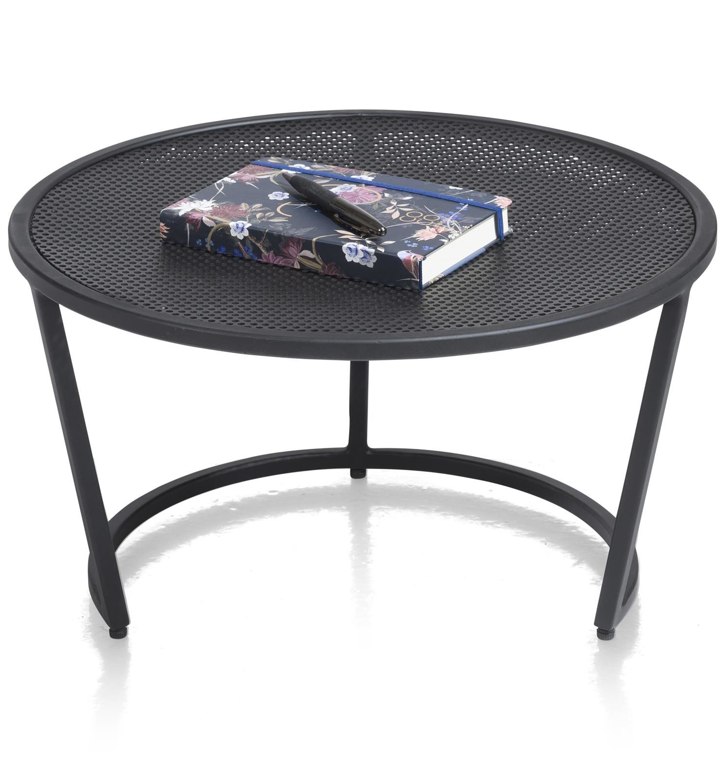 Couchtisch Henders & Hazel aus Holz Metall in Schwarz Beistelltisch 50 x 50 cm bzw. Wohnzimmertisch Metall schwarz lackiert