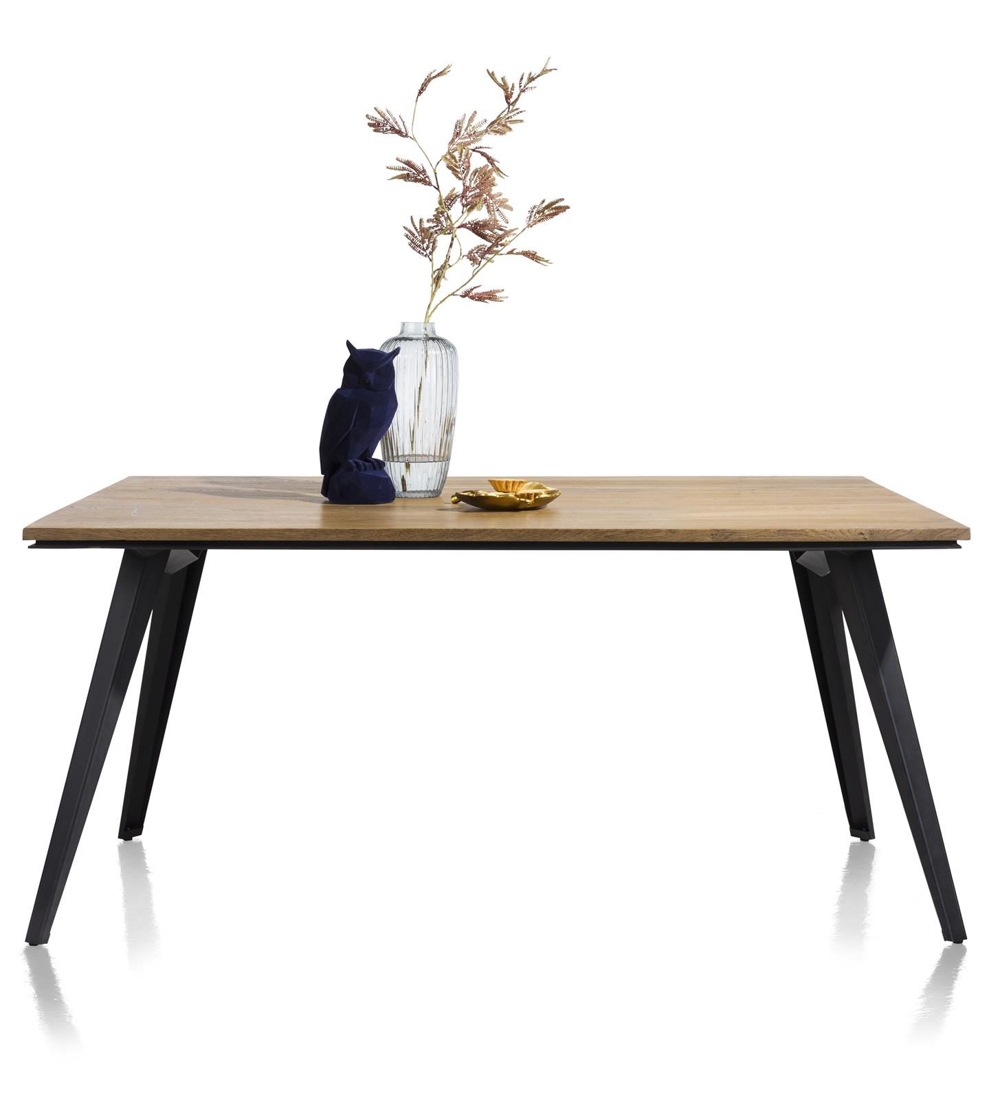 Esstisch Henders & Hazel aus Furnier Holz MDF Metall in Braun Holzfarben Hell Schwarz Tisch 170 x 100 cm bzw. Esszimmertisch Eiche Furnier Railway Braun, Metall schwarz lackiert