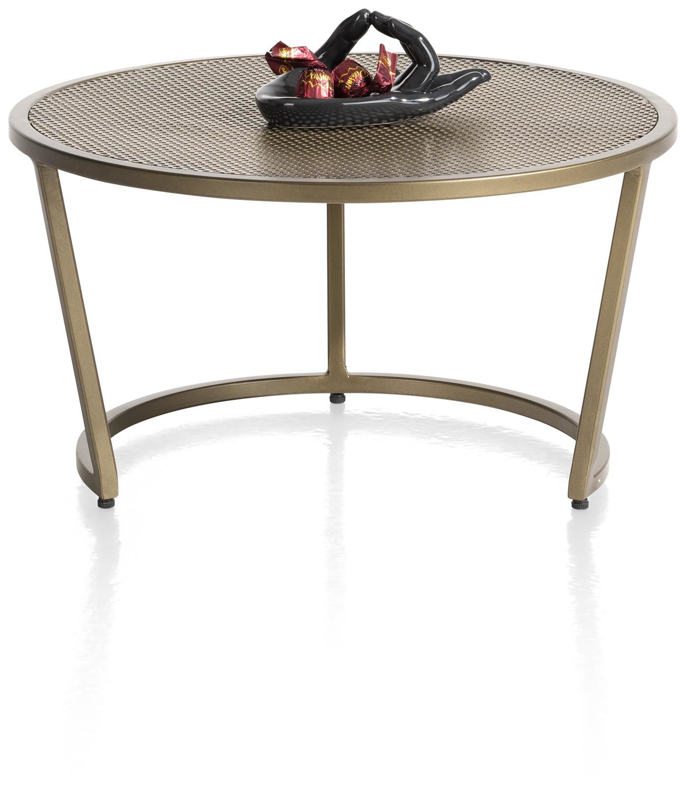 Couchtisch Henders & Hazel aus Metall in Champagner Beistelltisch 50 x 50 cm bzw. Wohnzimmertisch Metall Champagner- Gold lackiert