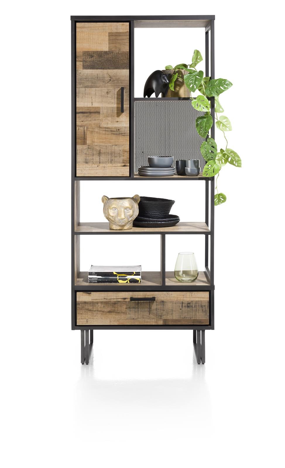 Regal Henders & Hazel aus Metall in Braun Schwarz Regal bzw. Bücherregal Primo Laminato Melamin, Driftwood