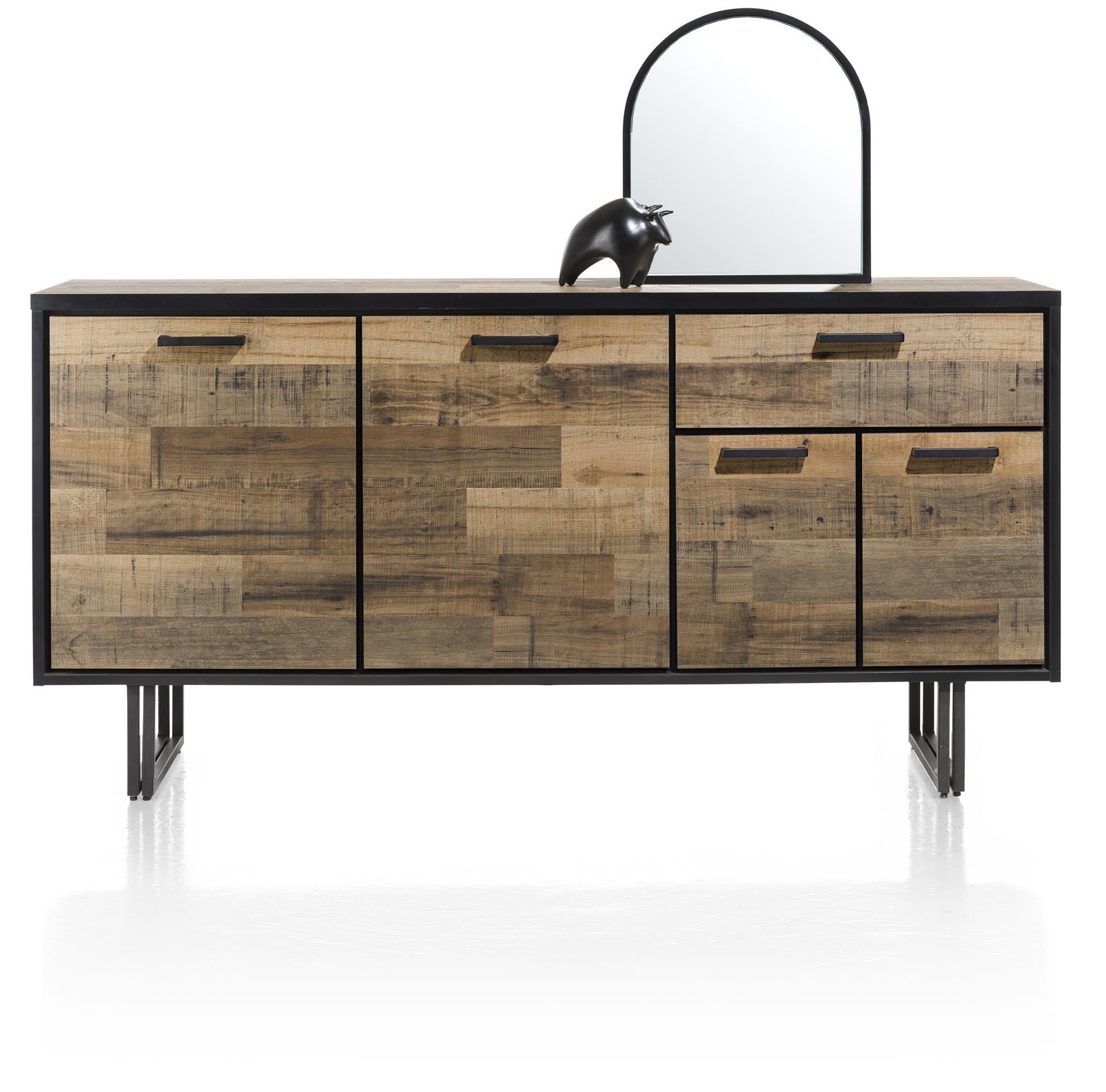 Sideboard Henders & Hazel aus Metall in Braun Schwarz Sideboard bzw. Wohnzimmerschrank Primo Laminato Melamin, Driftwood