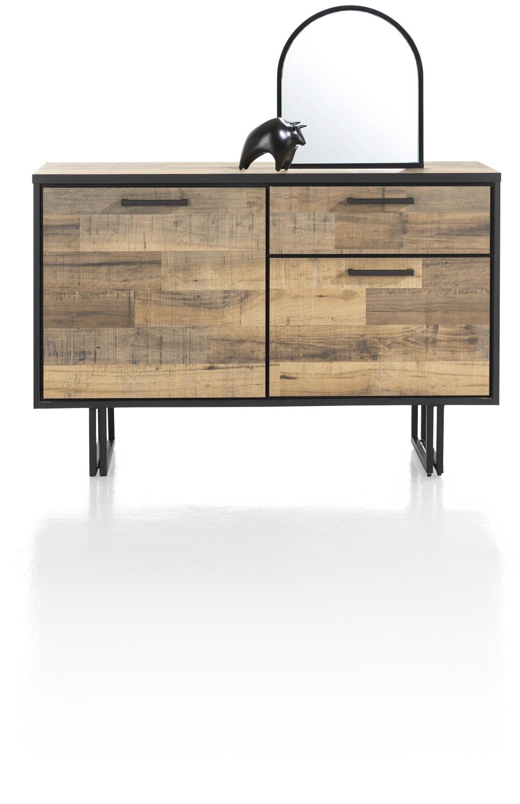 Sideboard Henders & Hazel aus Metall in Braun Schwarz Sideboard bzw. Wohnzimmerschrank Primo Laminato Melamin, Driftwood