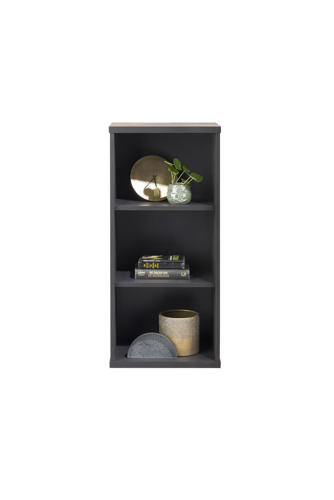 Regal Henders & Hazel aus MDF in Braun Schwarz Element zum stehen oder aufhängen 45 cm Primo Laminato Melamin, Driftwood