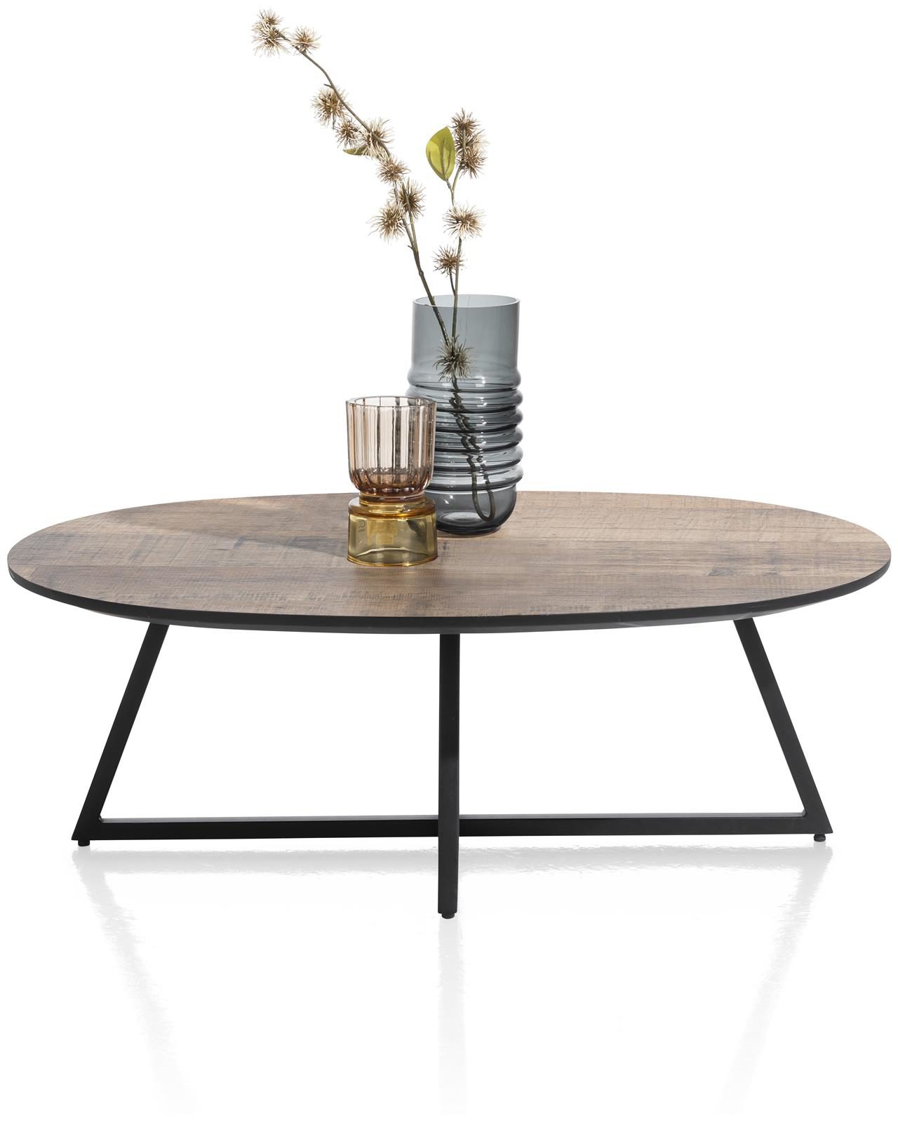 Couchtisch Henders & Hazel aus Metall in Braun Schwarz Couchtisch 90 x 60 cm bzw. Wohnzimmertisch Primo Laminato Melamin, Driftwood
