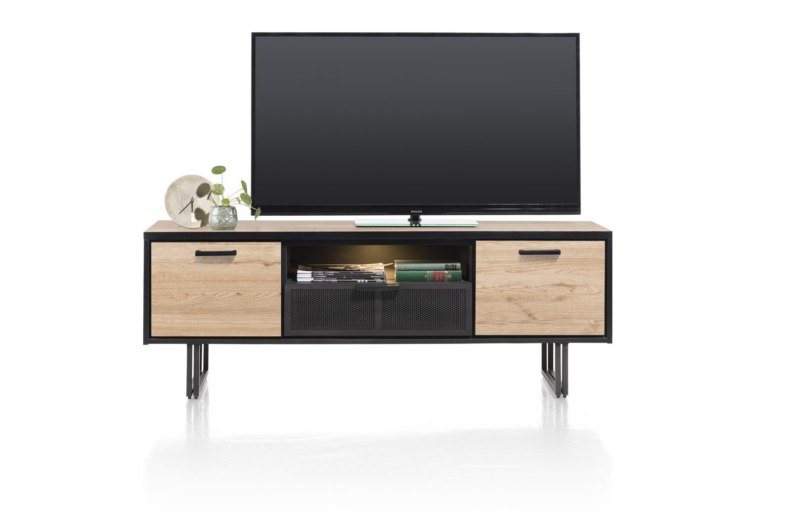 Lowboard Henders & Hazel aus Metall in Natur Schwarz Lowboard 180 cm bzw. TV- Schrank Primo Laminato Melamin, Natural