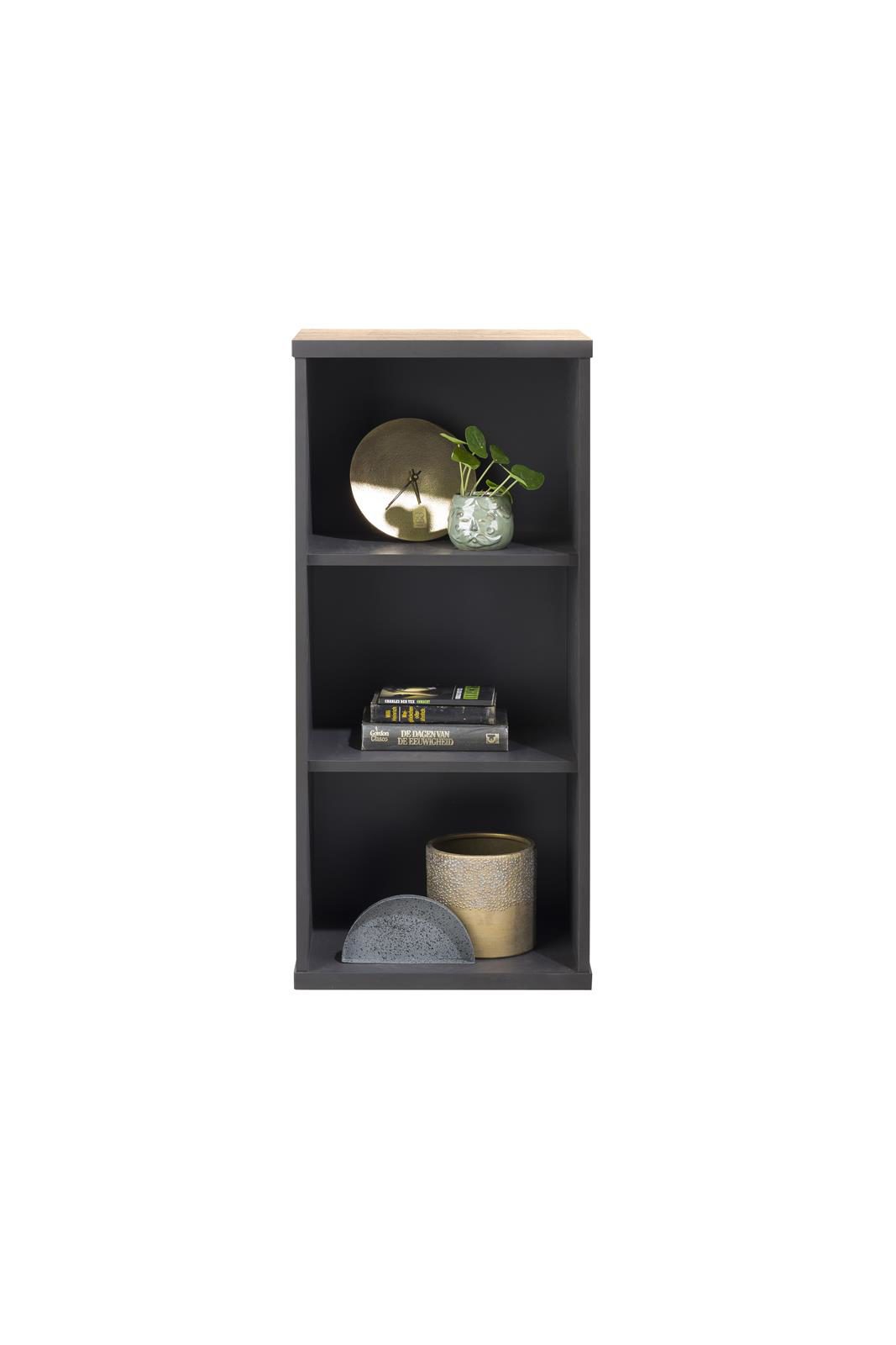 Regal Henders & Hazel aus MDF in Natur Schwarz Element zum stehen oder aufhängen 45 cm Primo Laminato Melamin, Natural