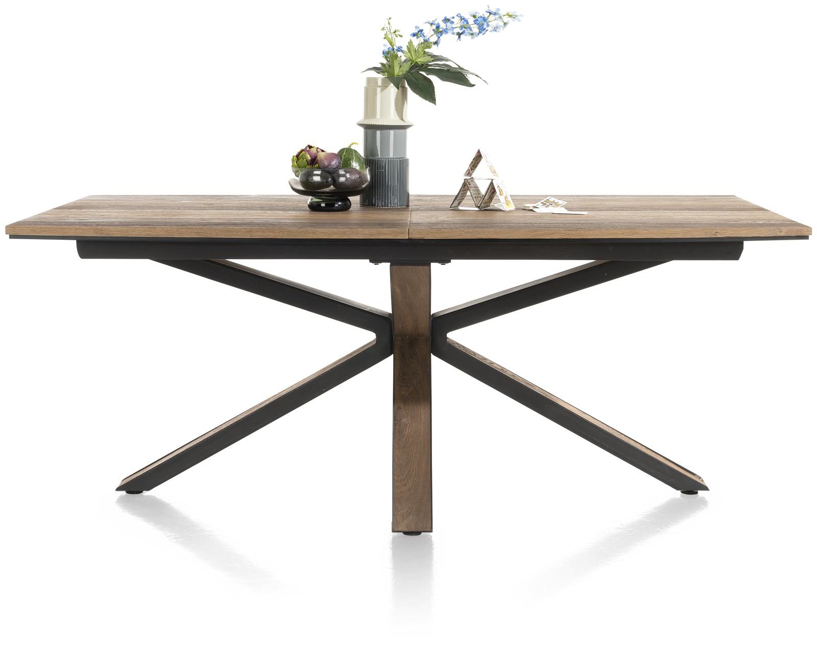 Esstisch Henders & Hazel aus Furnier in Braun Anthrazit Ausziehtisch 190 x 110 cm ( + 60 cm) bzw. Esszimmertisch Eichenfurnier Burned Oak lackiert