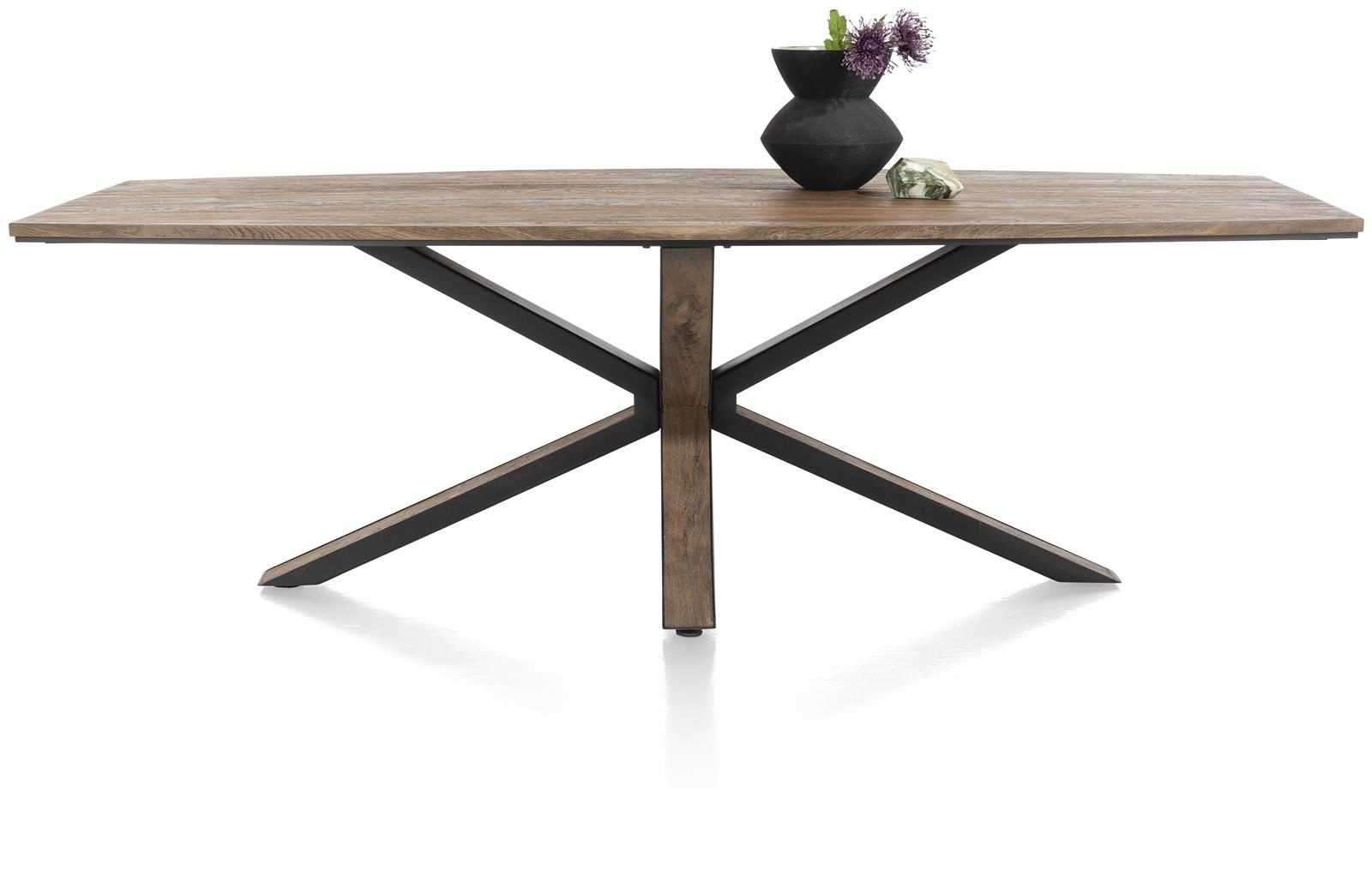 Esstisch Henders & Hazel aus Furnier in Braun Anthrazit Tisch 110 x 240 cm bzw. Esszimmertisch Eichenfurnier Burned Oak lackiert