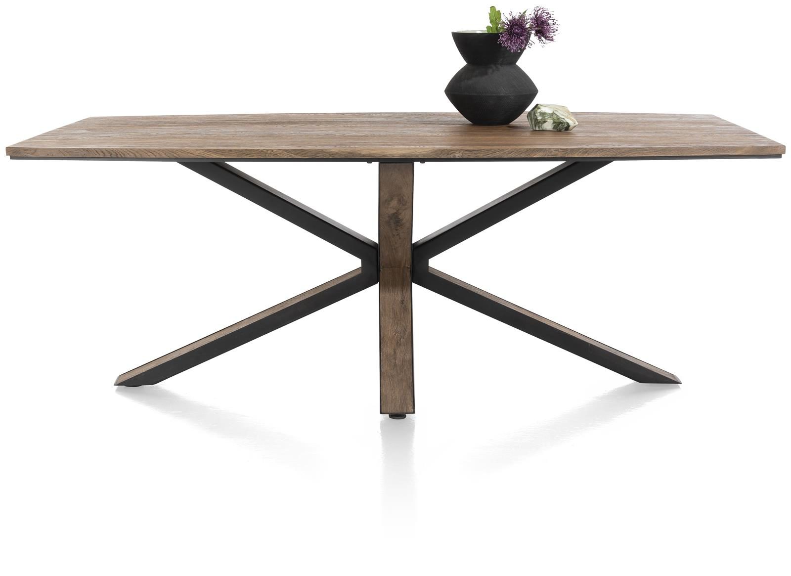 Esstisch Henders & Hazel aus Furnier in Braun Anthrazit Tisch 210 x 110 cm bzw. Esszimmertisch Eichenfurnier Burned Oak lackiert