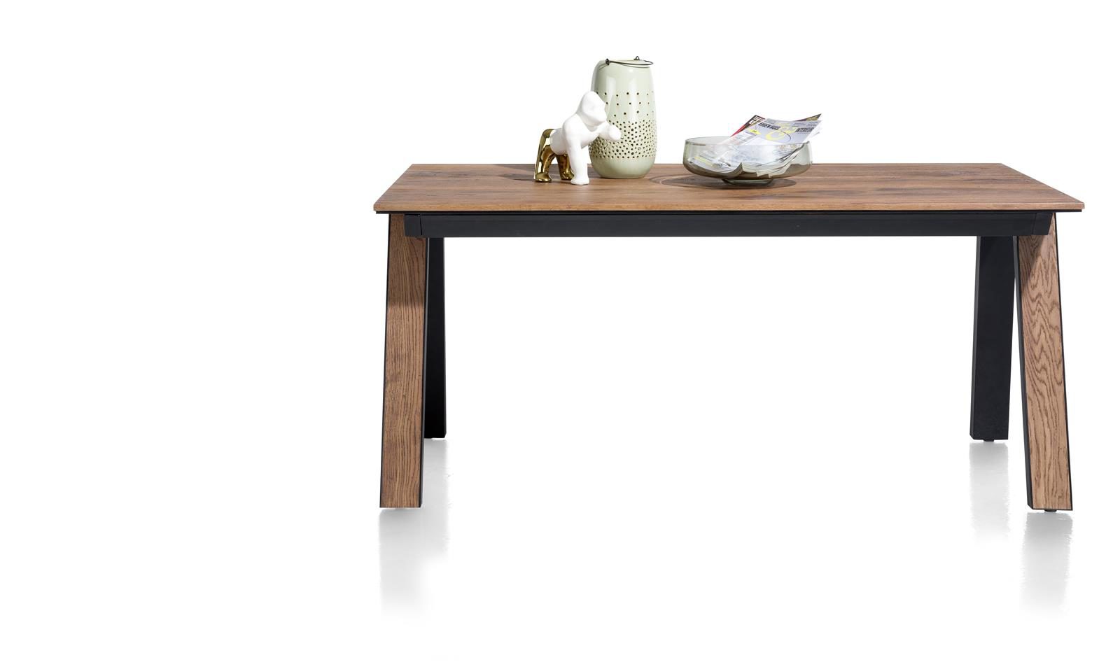Tisch Henders & Hazel aus Furnier Metall in Braun Schwarz Ausziehtisch 170 x 100 cm (+ 60 cm)  bzw. Esszimmertisch Wildeichenfurnier Choco braun lackiert