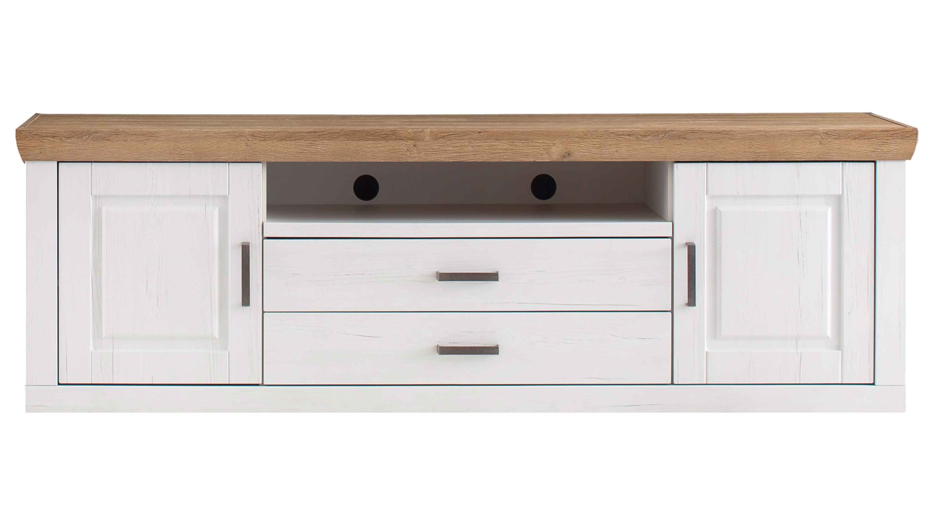 Lowboard Mca direkt aus Holz in Weiß Wohnprogramm Brixen - Lowboard 31 Pinie Aurelio & Grandson Oak - Länge ca. 198 cm