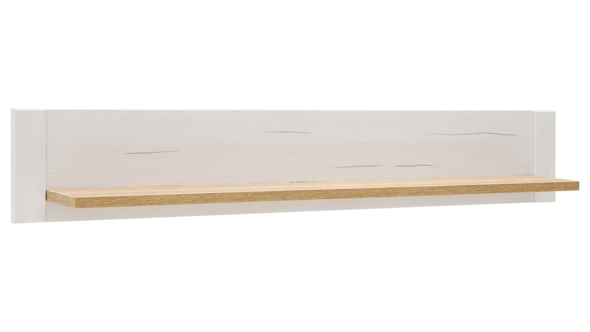 Wandregal Mca direkt aus Holz in Weiß Wohnprogramm Brixen - Wandregal 50 Pinie Aurelio & Grandson Oak - Länge ca. 150 cm