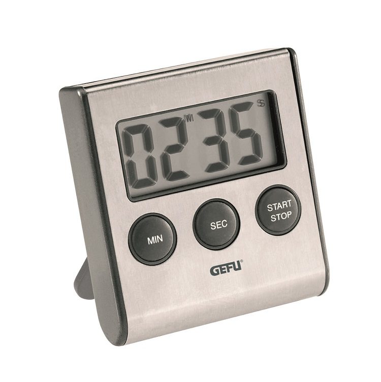 Küchenhelfer Gefu aus Kunststoff in Silber Schwarz GEFU Digitaler Timer hochwertiger Edelstahl & Kunststoff