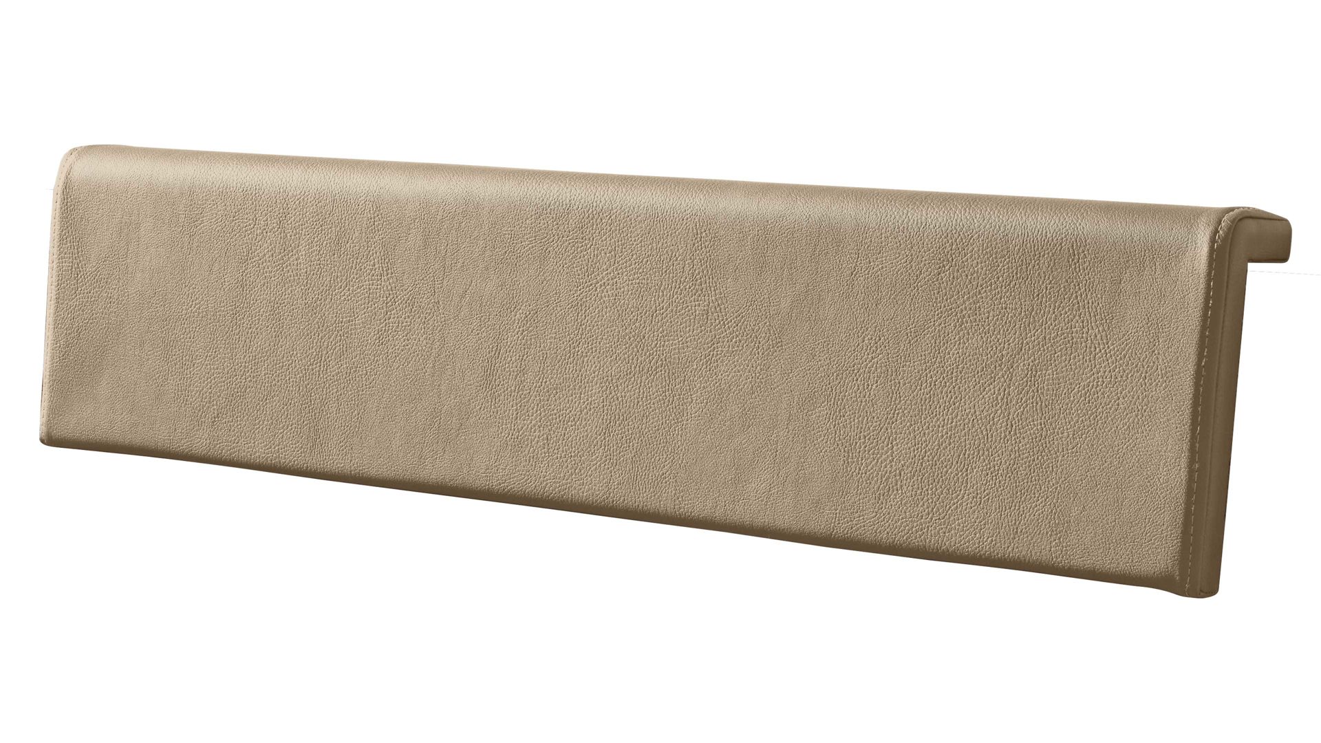 Kopfstütze Interliving aus Stoff in Beige Interliving Schlafzimmer Serie 1025 – Kopfteilpolster-Set Länge ca. 92 cm - taupefarbenes Kunstleder