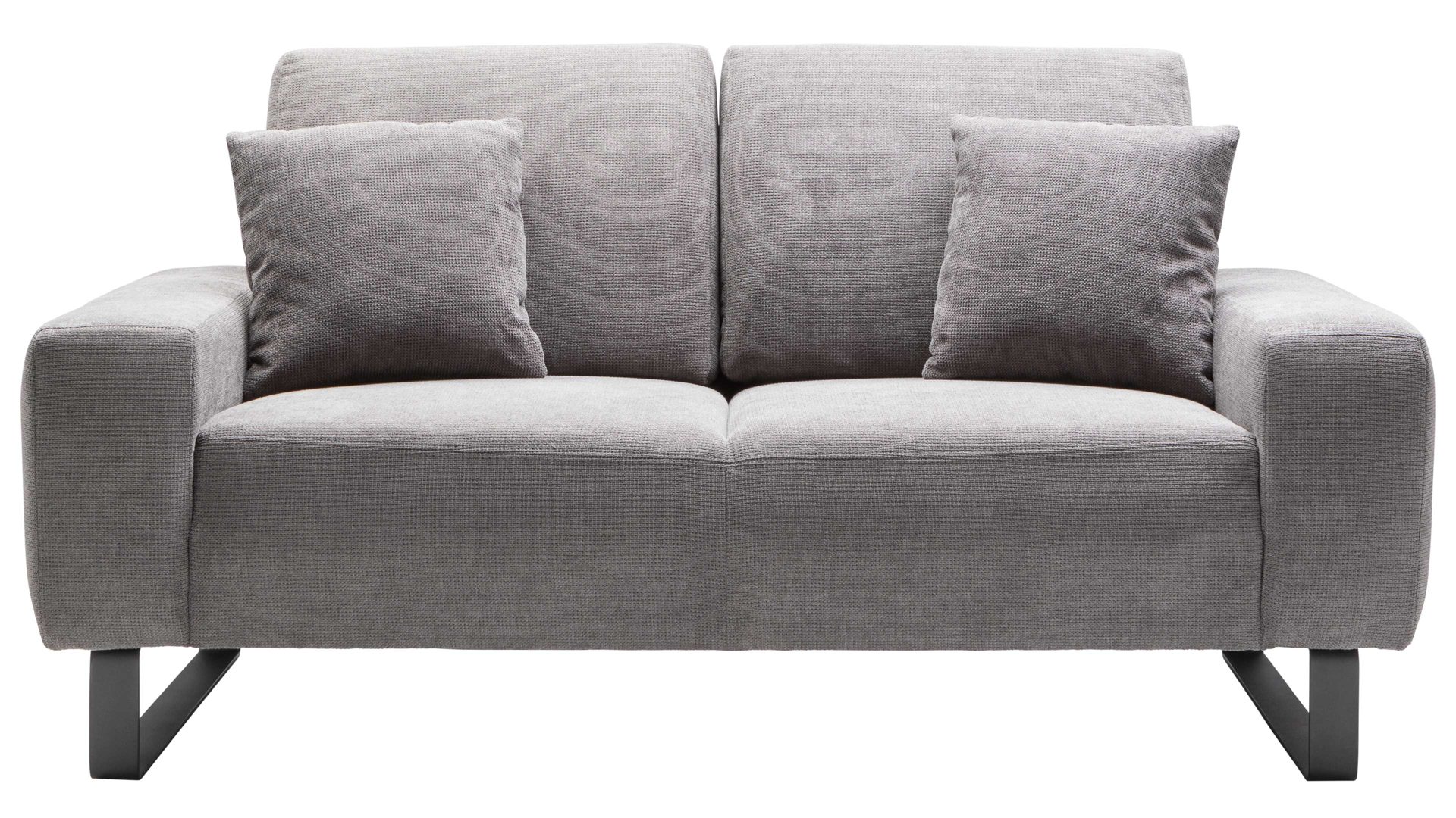 Zweisitzer Iwaniccy aus Stoff in Grau 2-Sitzer Dana bzw. Polstermöbel steinfarbener Bezug Boston 20 & Metallfüße - Länge ca. 169 cm