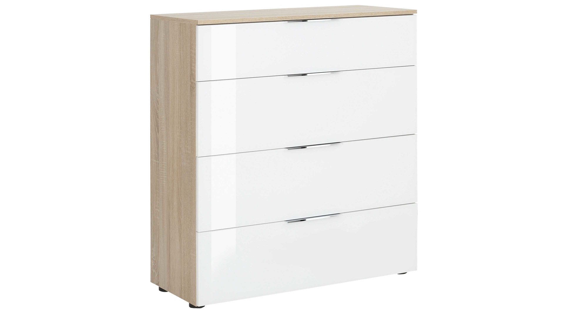 Schubladenkommode Maja möbel aus Holz in Holzfarben Dunkel MAJA MÖBEL Schubladenkommode bzw. Schrank Trend Riviera Eiche & Weiß – vier Schubladen